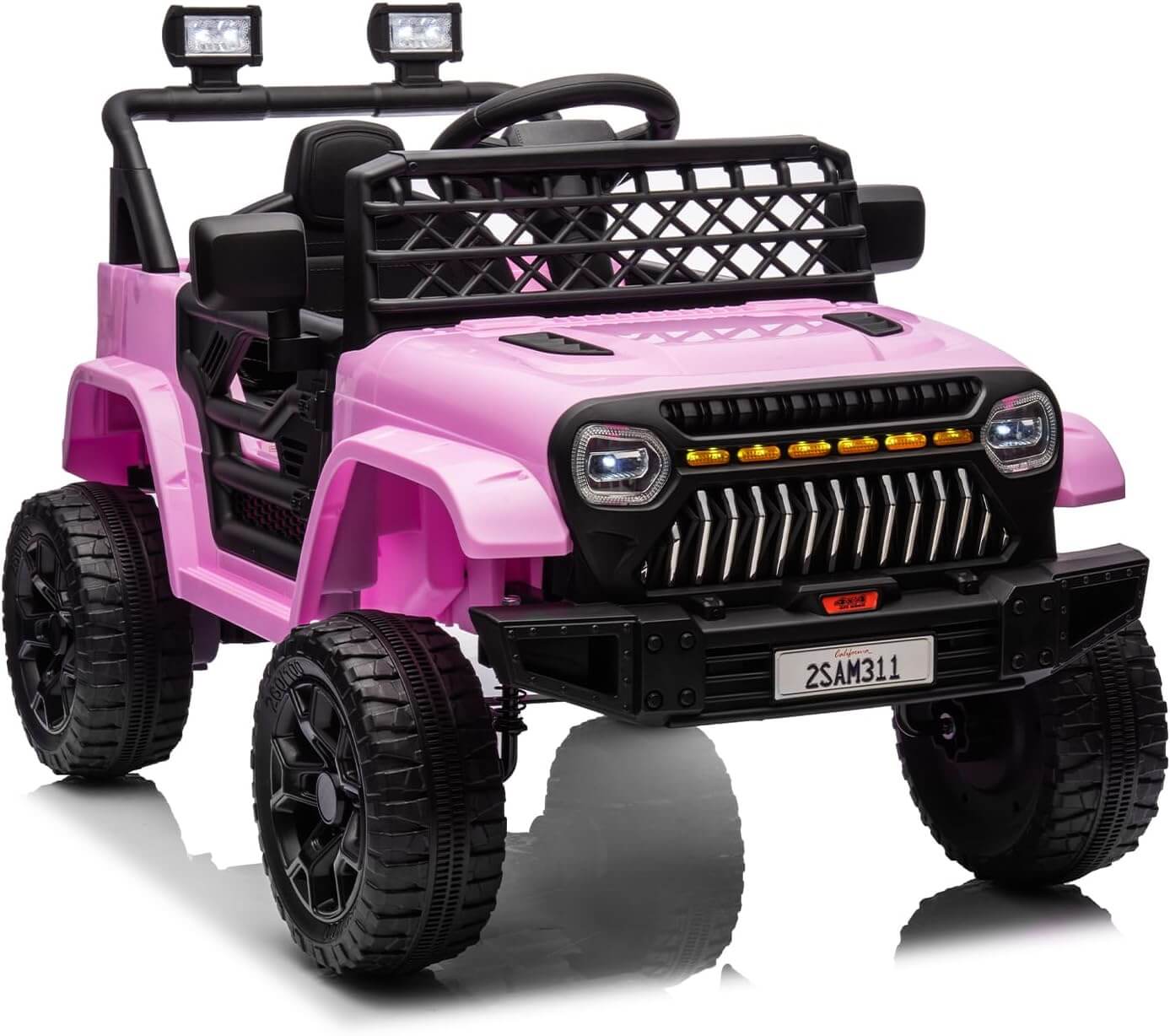 Nasitip 12V Kids' Electric Ride-On Truck, LED Lights, Remote Control