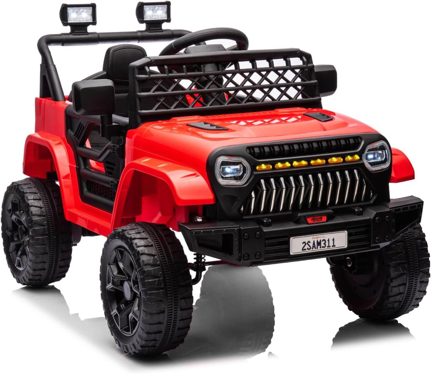 Nasitip 12V Kids' Electric Ride-On Truck, LED Lights, Remote Control
