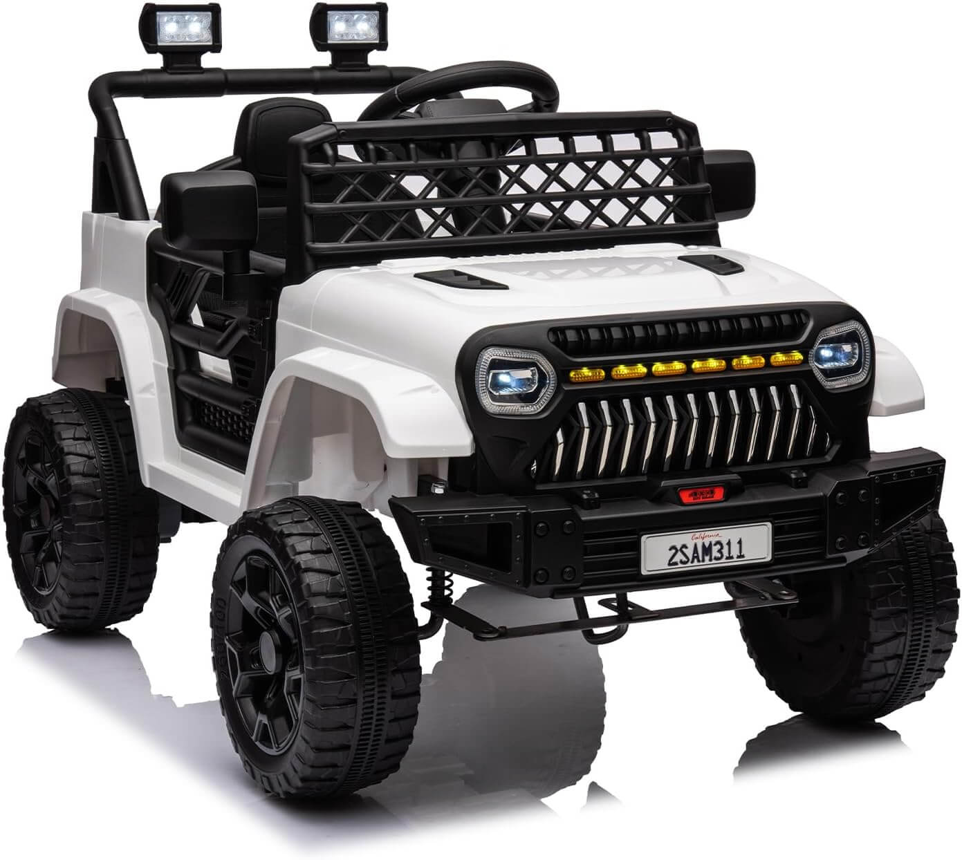 Nasitip 12V Kids' Electric Ride-On Truck, LED Lights, Remote Control