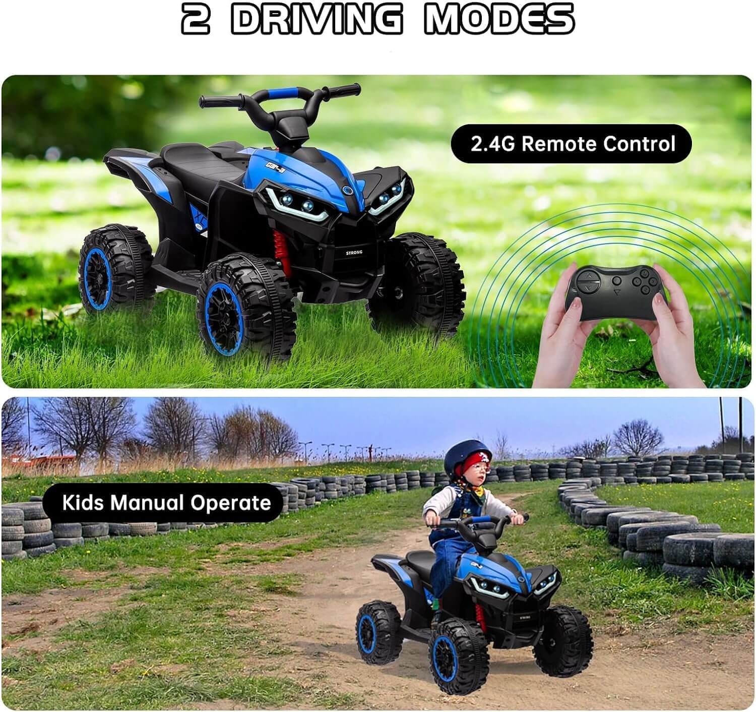 Nasitip 12V Kids' Ride-On Electric All-Terrain Vehicle ATV