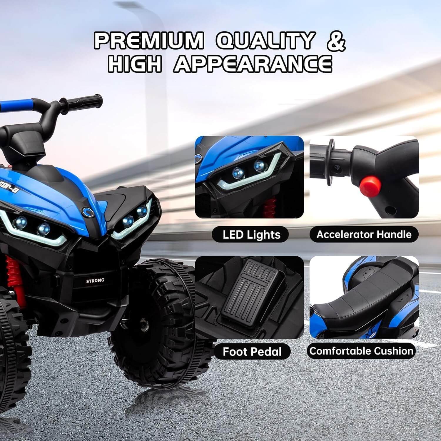 Nasitip 12V Kids' Ride-On Electric All-Terrain Vehicle ATV