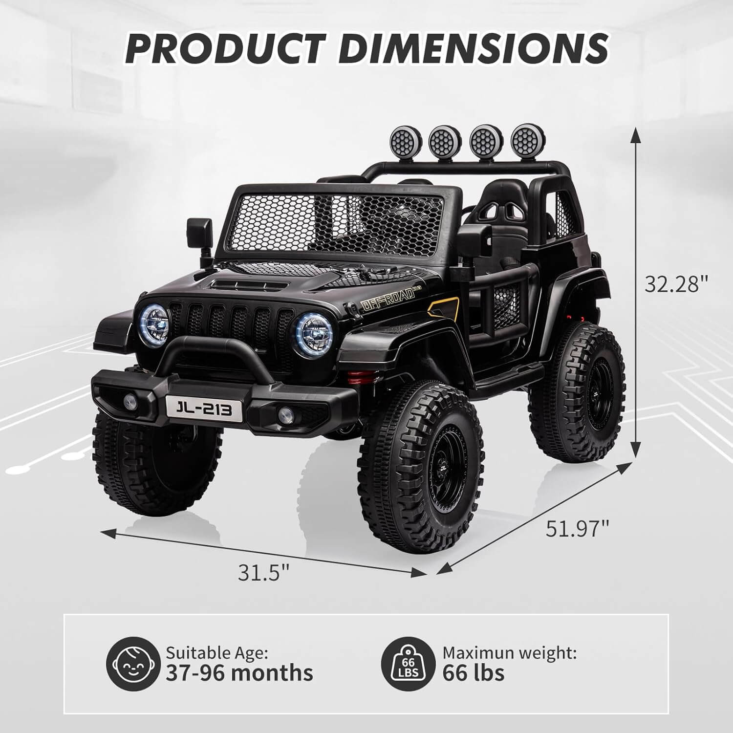 Nasitip 2 Seater 4 Wheeler Suspension Kids' Ride-On Car