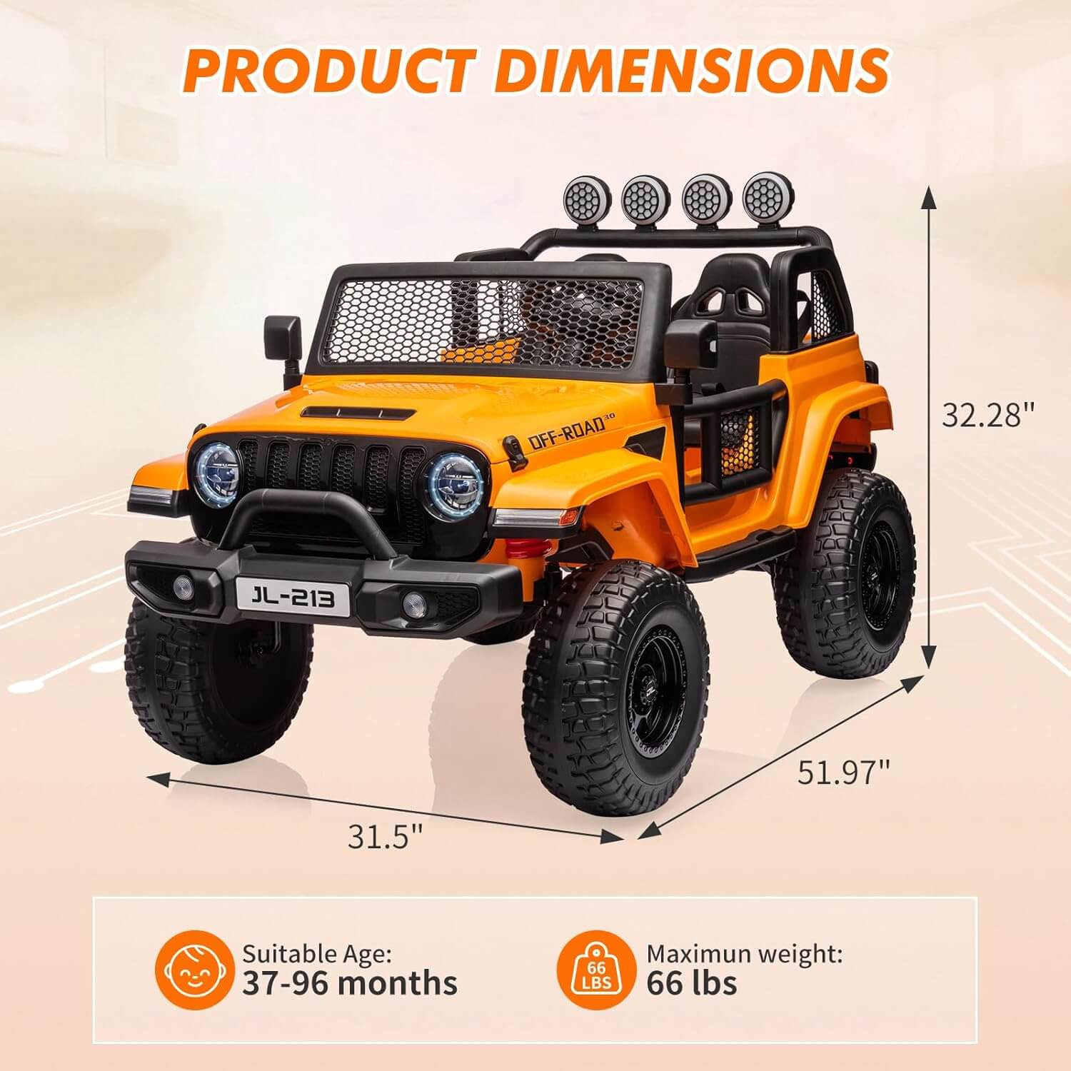 Nasitip 24V 2WD/4WD Switchable 4 Wheeler Suspension Kids' Electric Ride-On Car