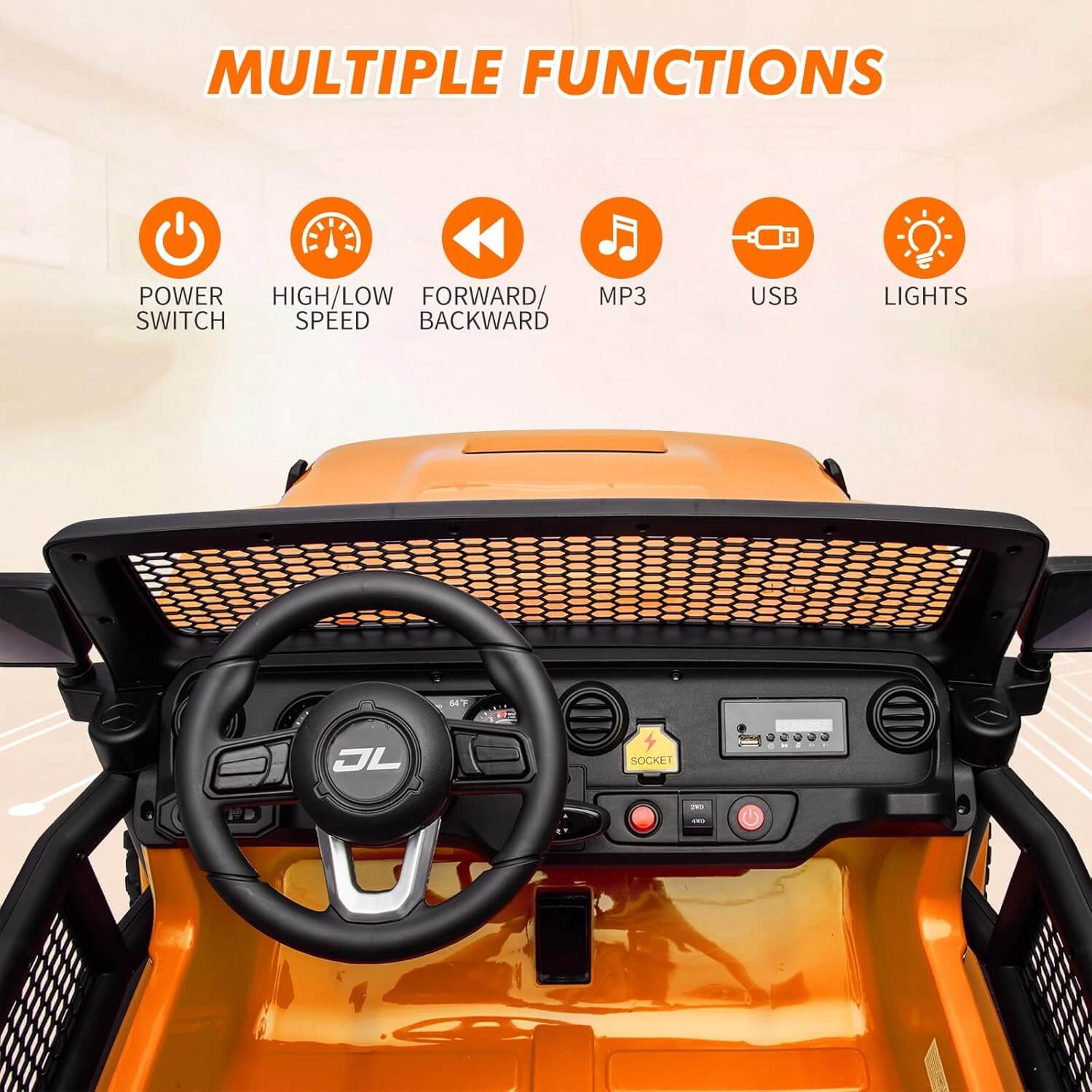 Nasitip 24V 2WD/4WD Switchable 4 Wheeler Suspension Kids' Electric Ride-On Car