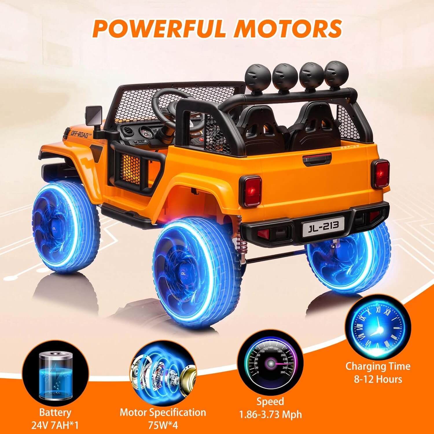 Nasitip 24V 2WD/4WD Switchable 4 Wheeler Suspension Kids' Electric Ride-On Car