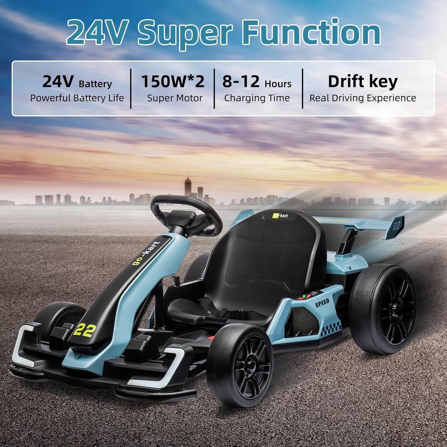 Nasitip 24V 300W Electric Pedal Go-Kart