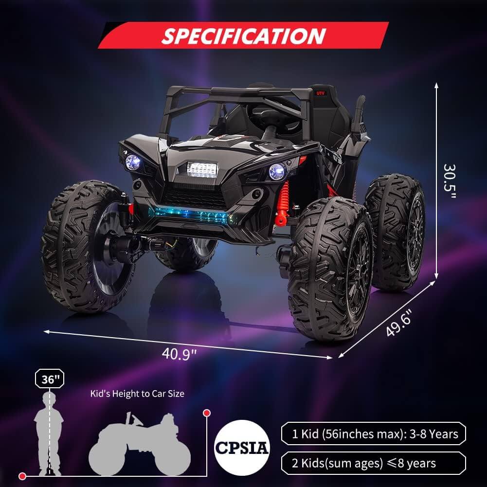 Nasitip 24V 4WD 2 Seater Extra Large EVA Wheels Kids' Ride-On UTV Car