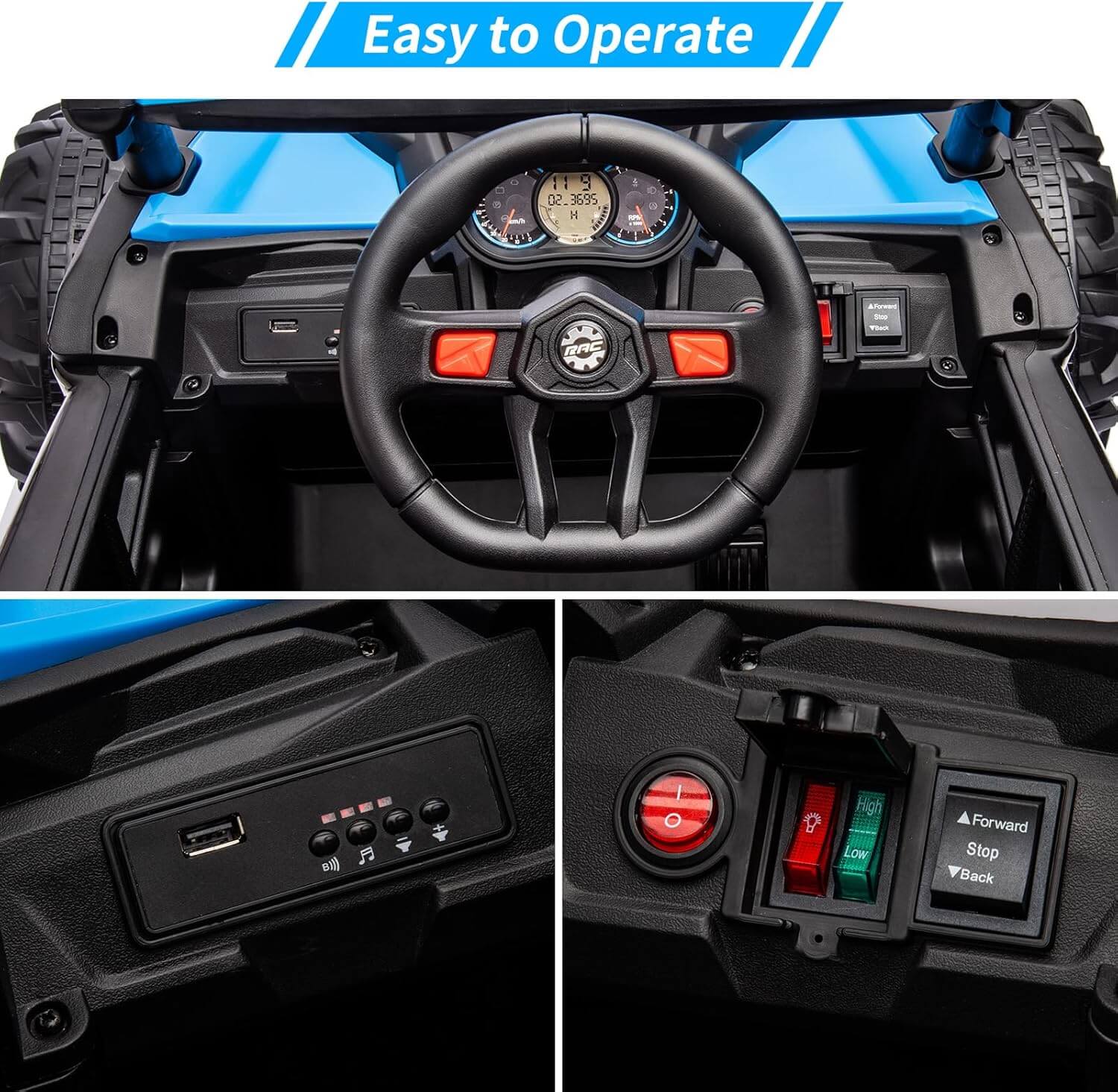 Nasitip 400W 24V Shock Absorbers Kids' Ride-On UTV Car