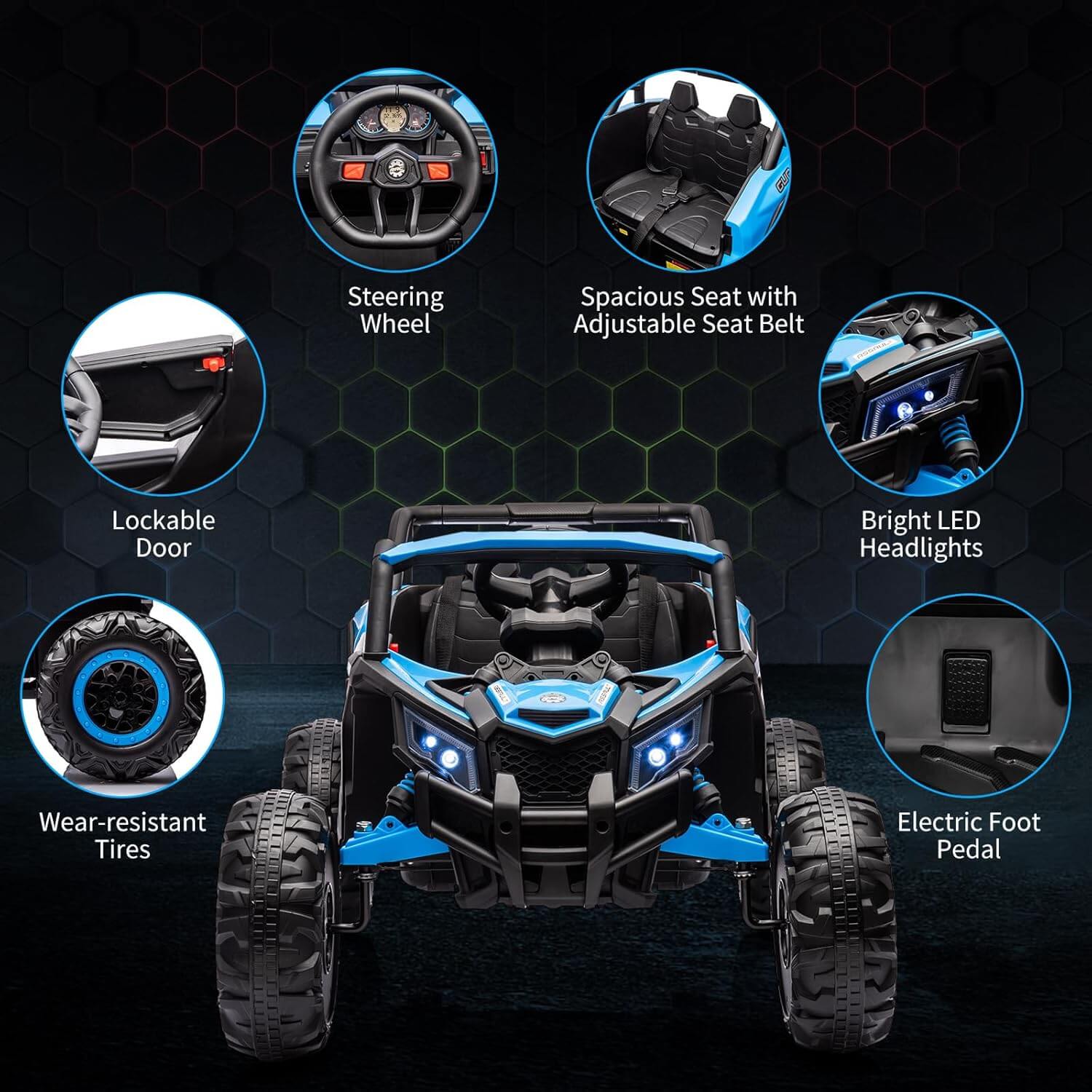 Nasitip 400W 24V Shock Absorbers Kids' Ride-On UTV Car