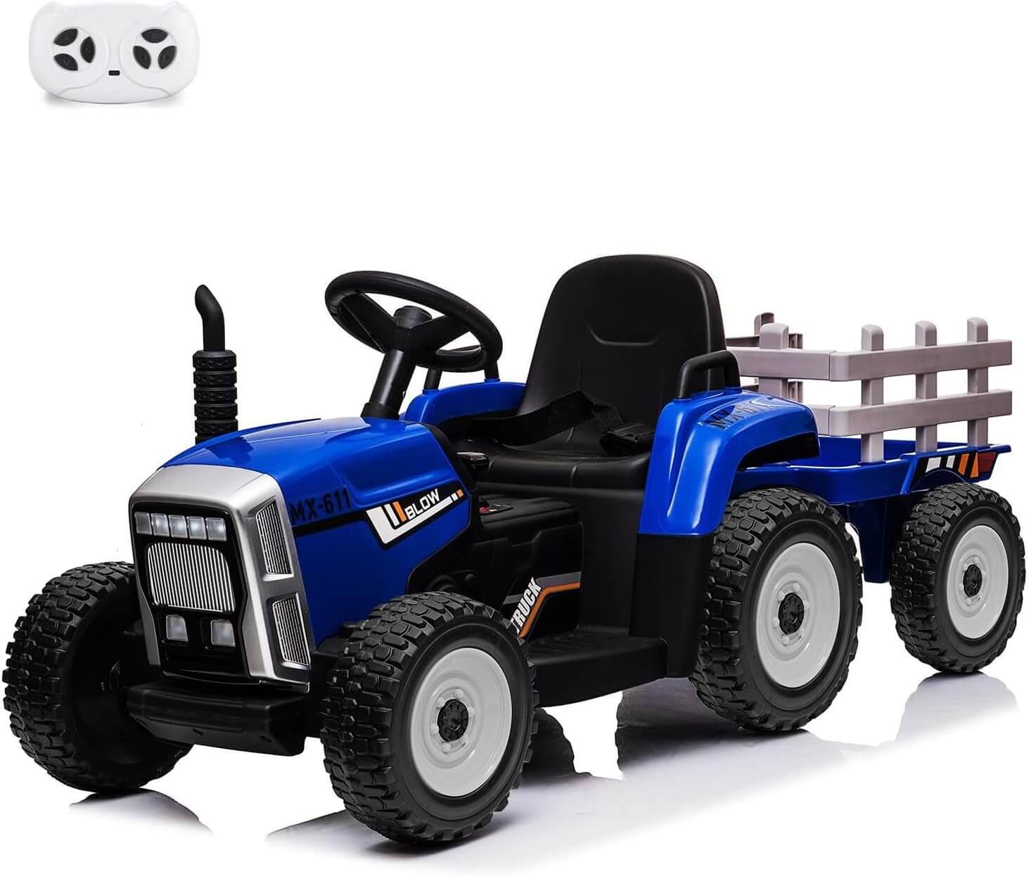 Nasitip Battery Powered Kids' Ride-On Tractor with Trailer
