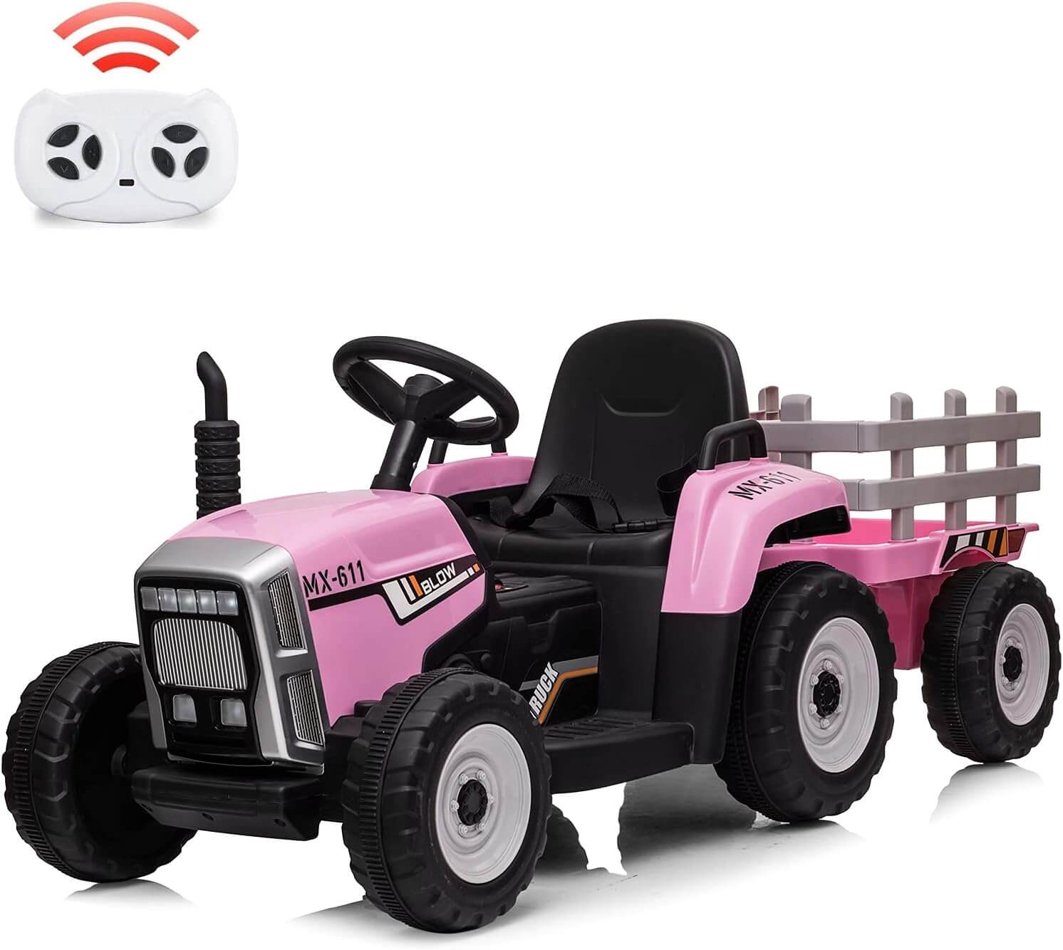 Nasitip Battery Powered Kids' Ride-On Tractor with Trailer