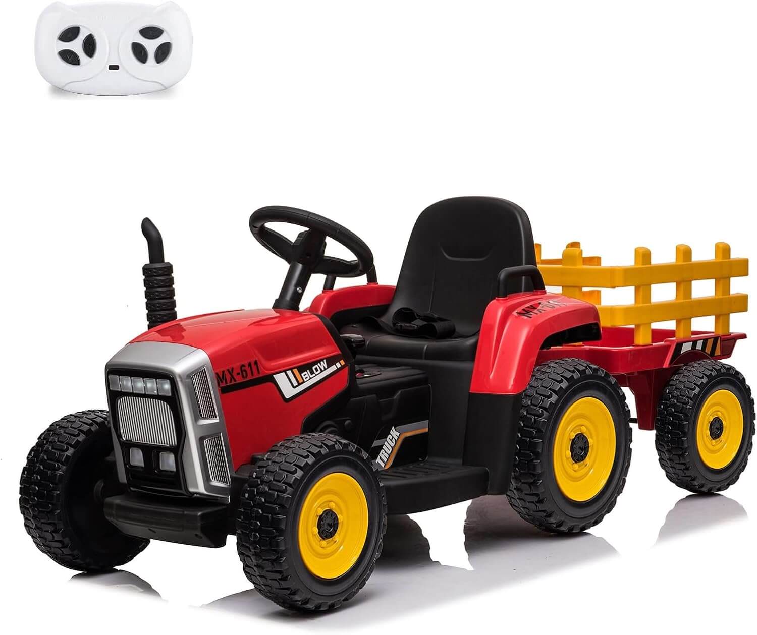 Nasitip Battery Powered Kids' Ride-On Tractor with Trailer