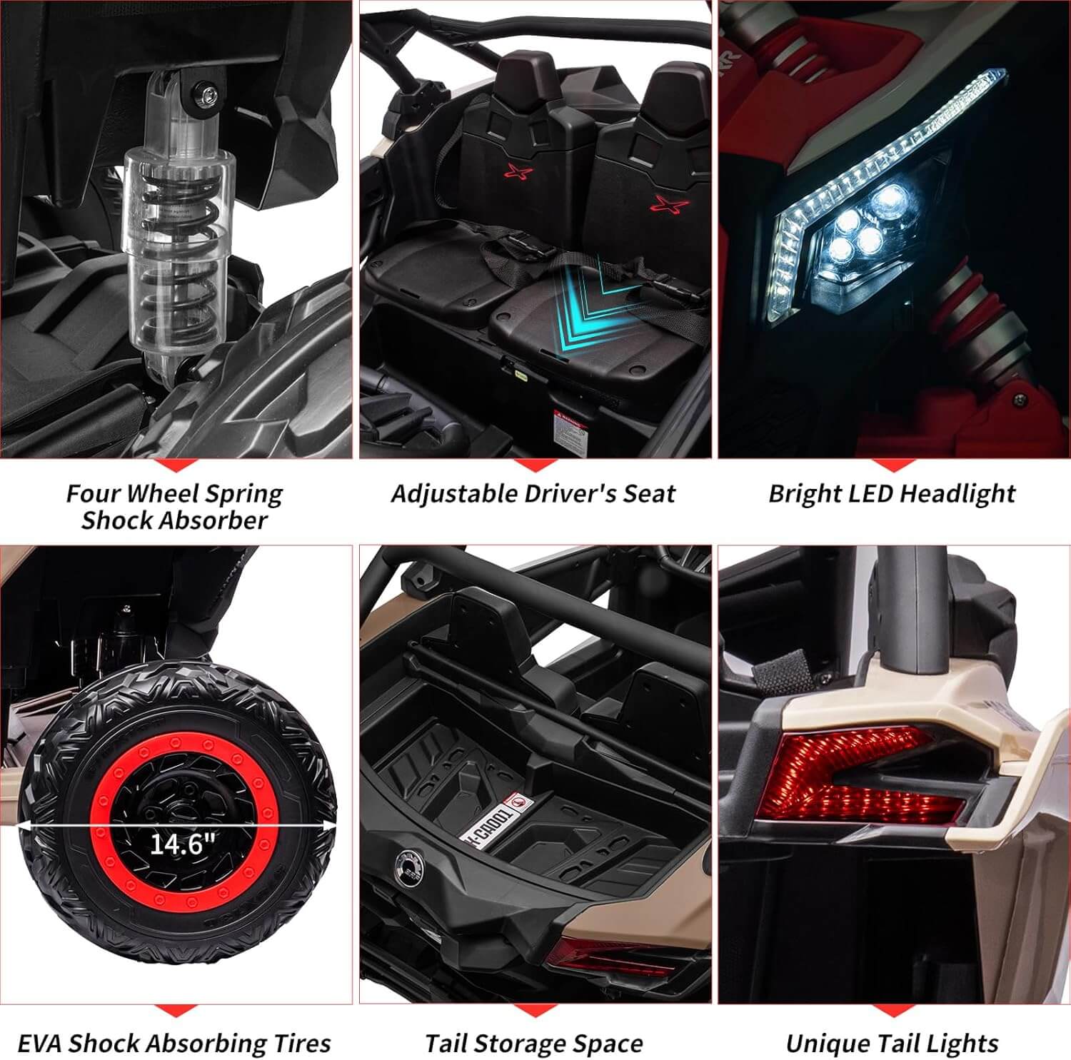 Nasitip CAN-AM Licensed 2 Seater Kids' Ride-On UTV, Remote Control