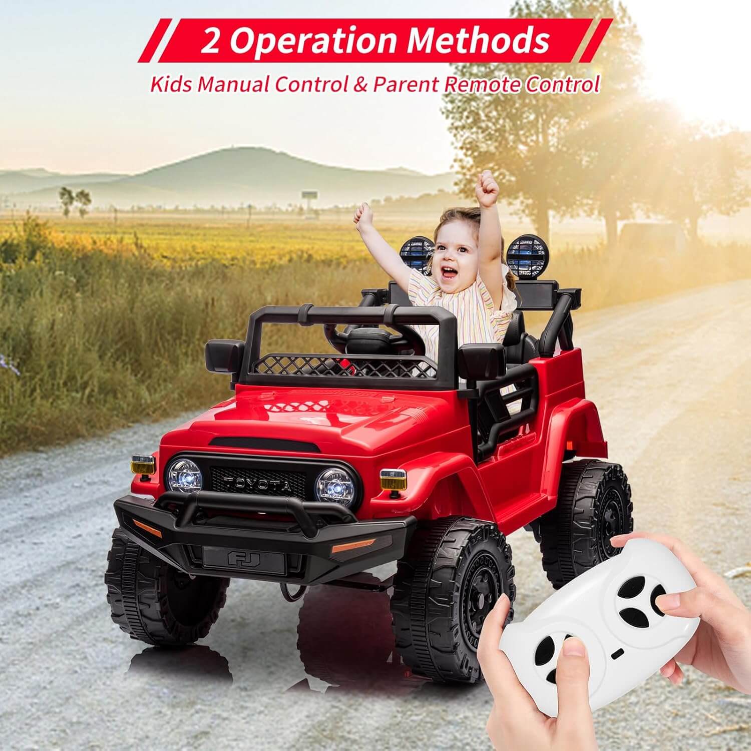 Nasitip Toyota Licensed Suspension Kids' Ride-On Truck, Remote Control