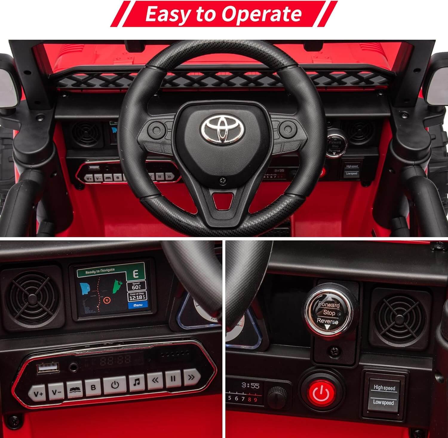 Nasitip Toyota Licensed Suspension Kids' Ride-On Truck, Remote Control