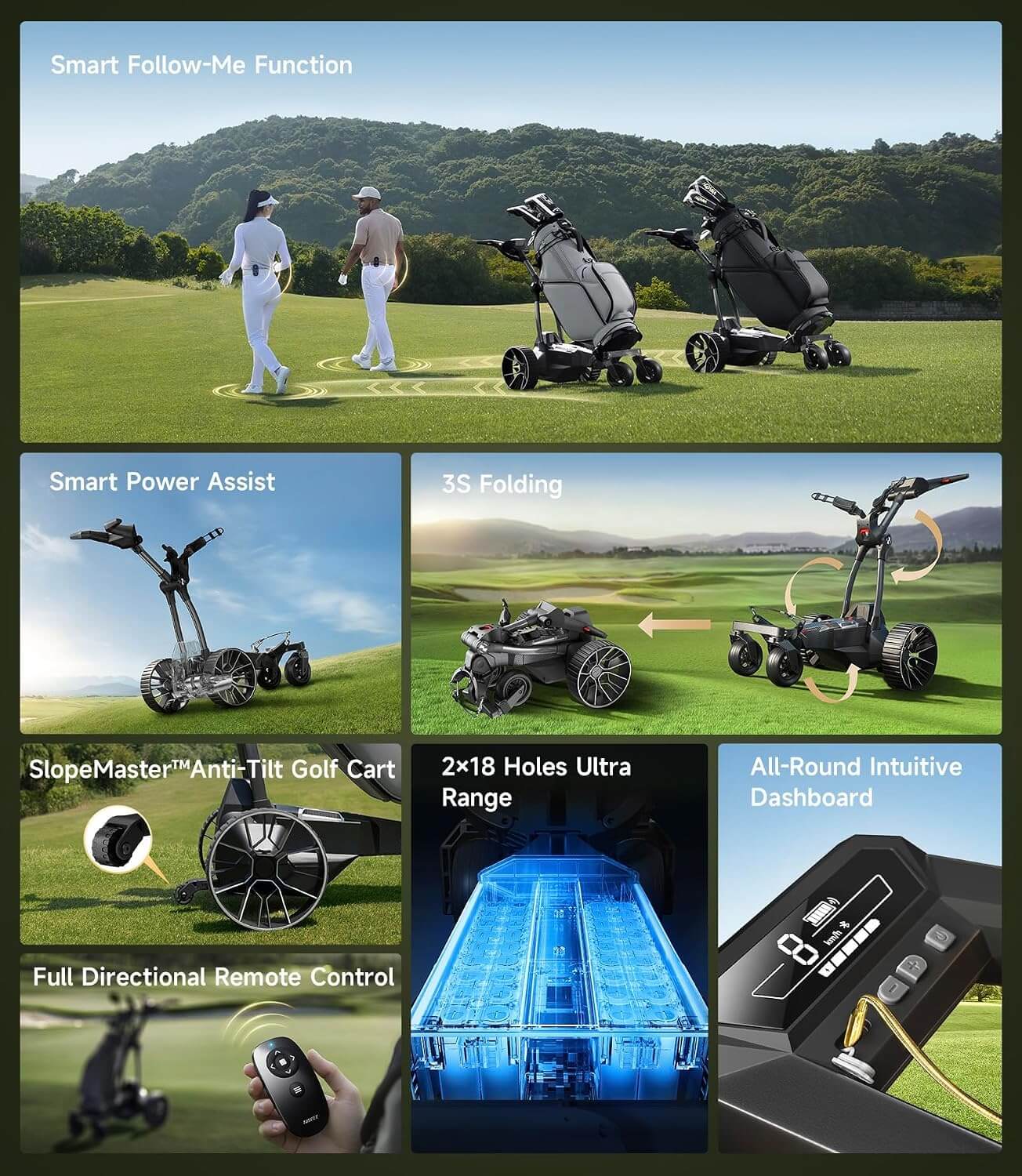 Navee BIRDIE 3X-U Follow Me Electric Golf Cart Scooter