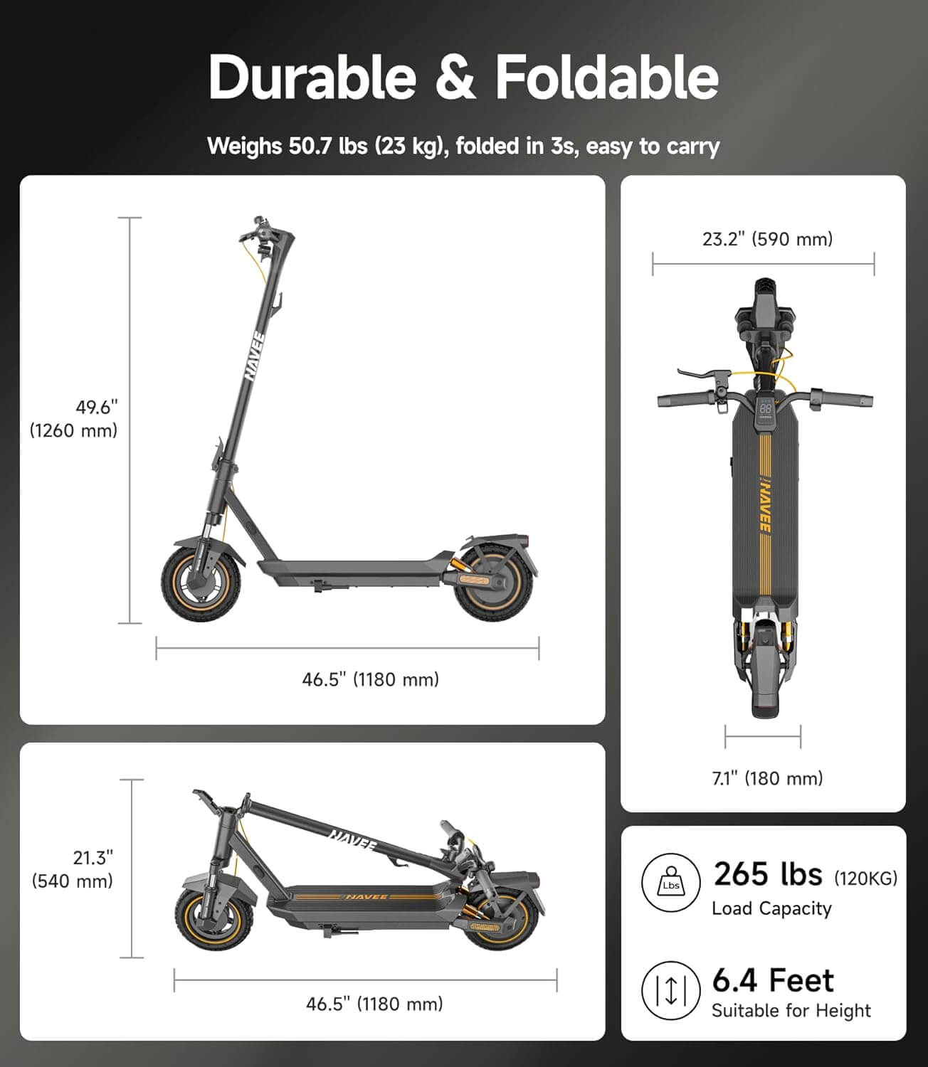 Navee GT3 MAX 1000W Folding Electric Scooter
