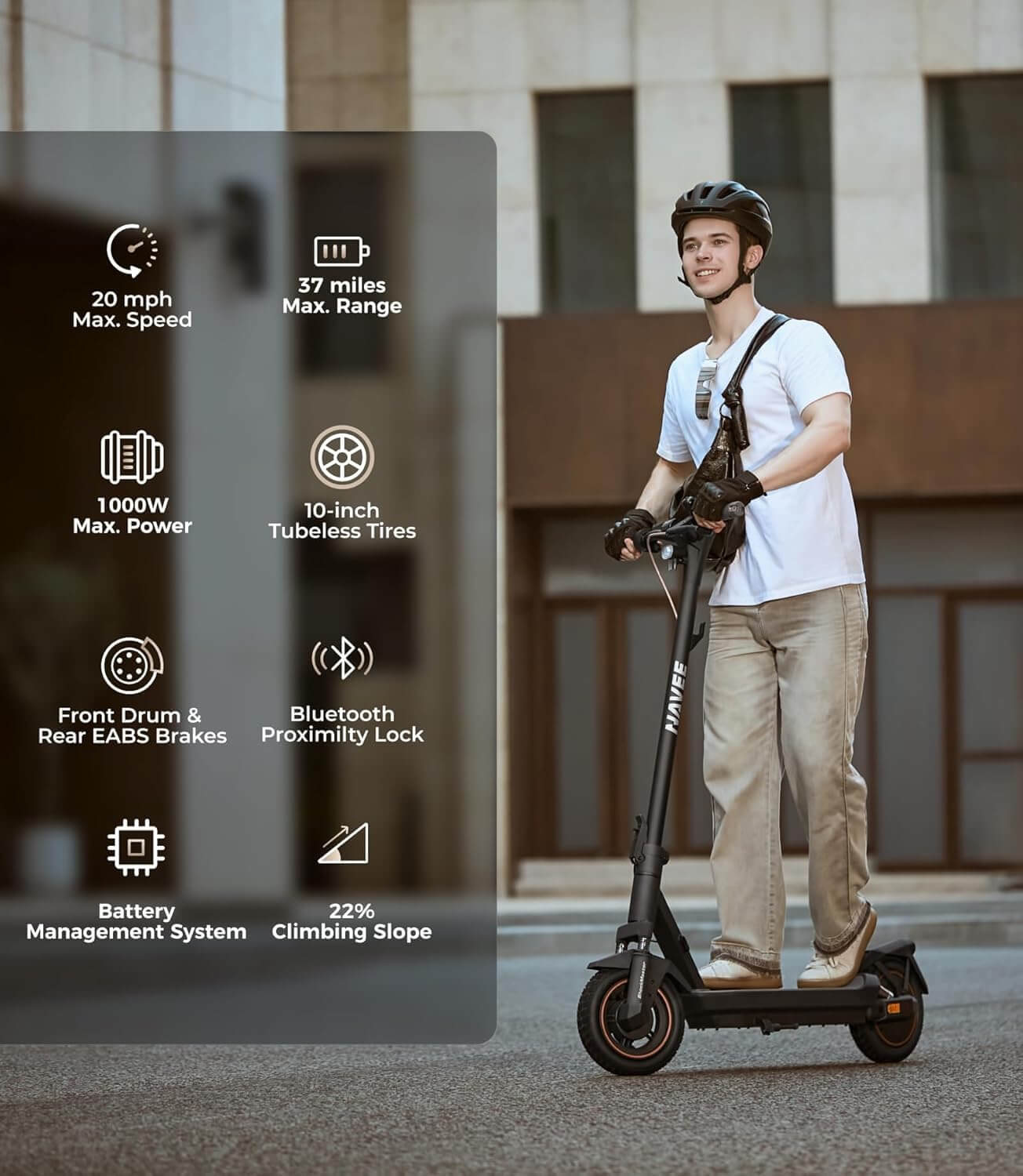 Navee GT3 PRO 1000W Folding Electric Scooter