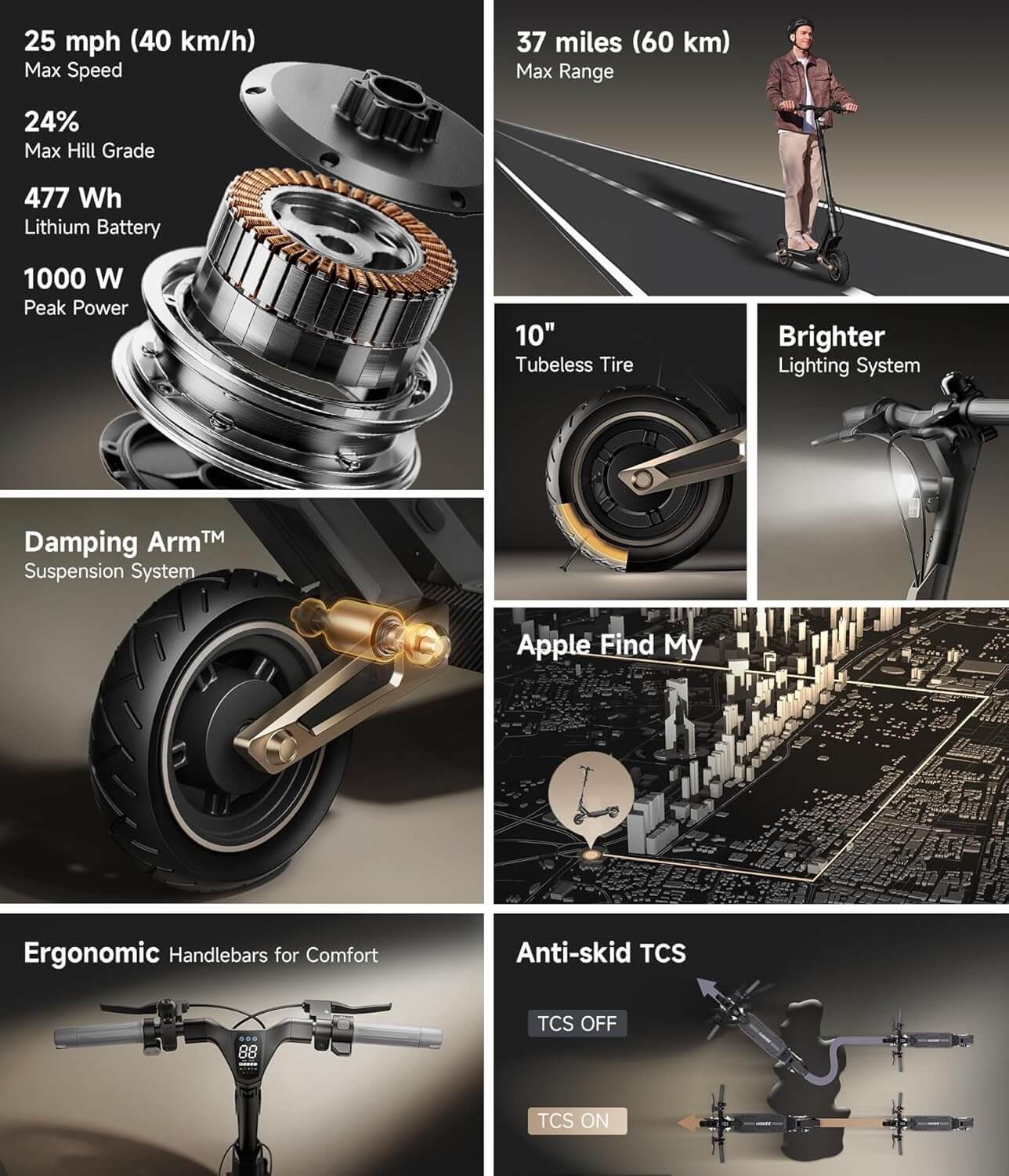 Navee ST3 1000W Folding Electric Scooter