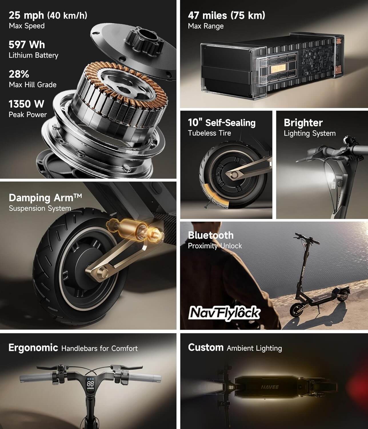 Navee ST3 PRO 1350W Folding Electric Scooter