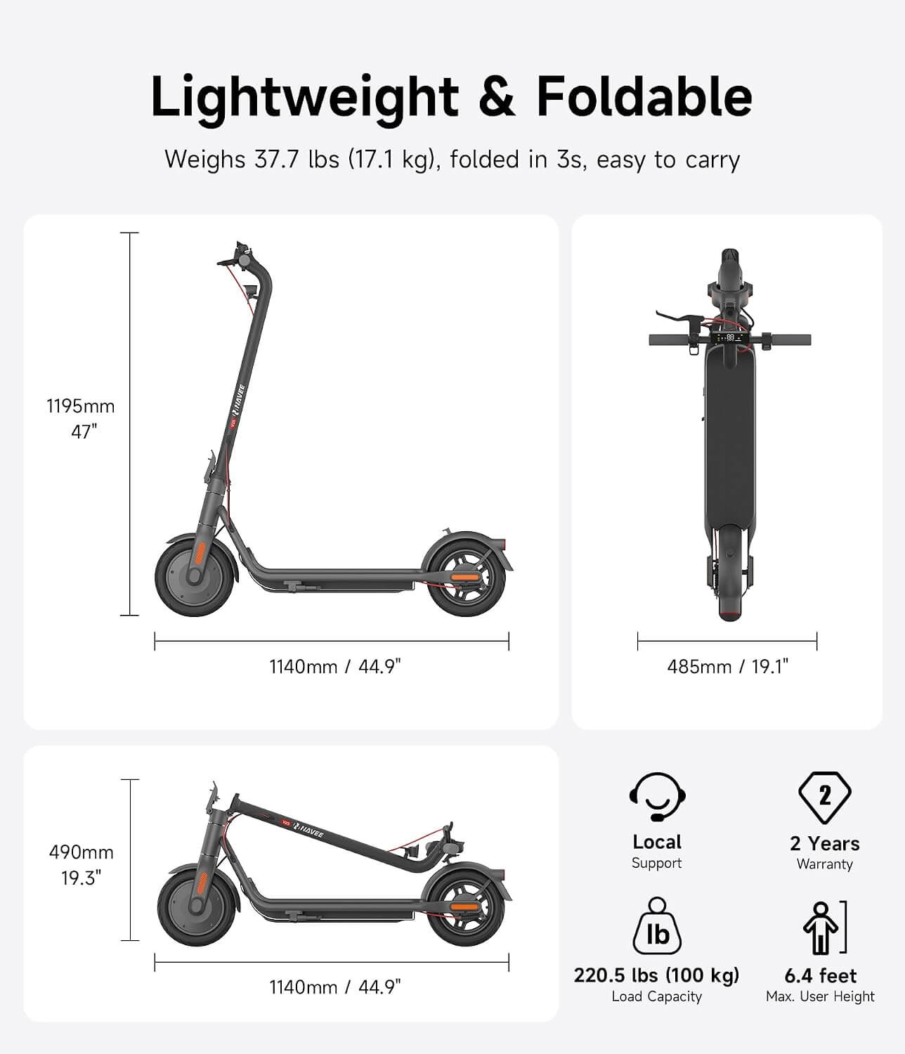 Navee V25 600W Folding Electric Scooter