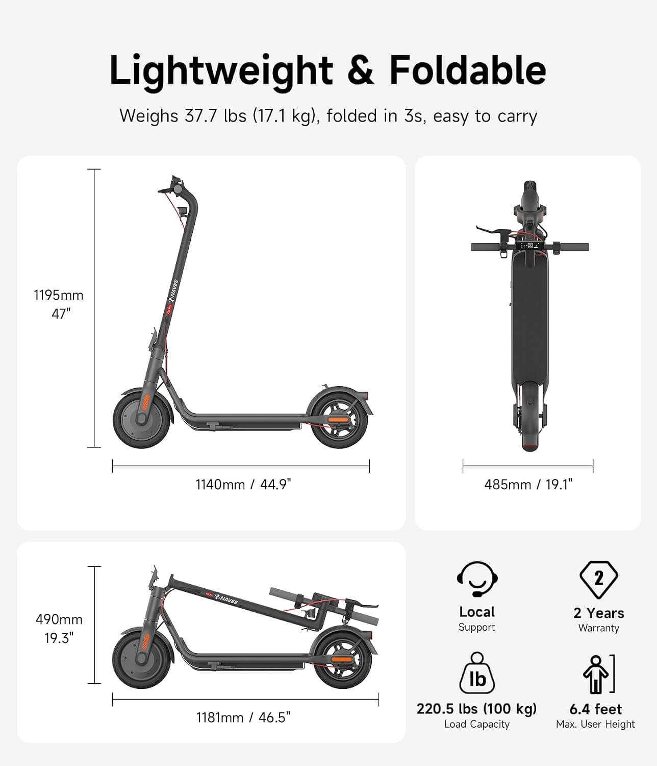 Navee V25 PRO 600W Folding Electric Scooter