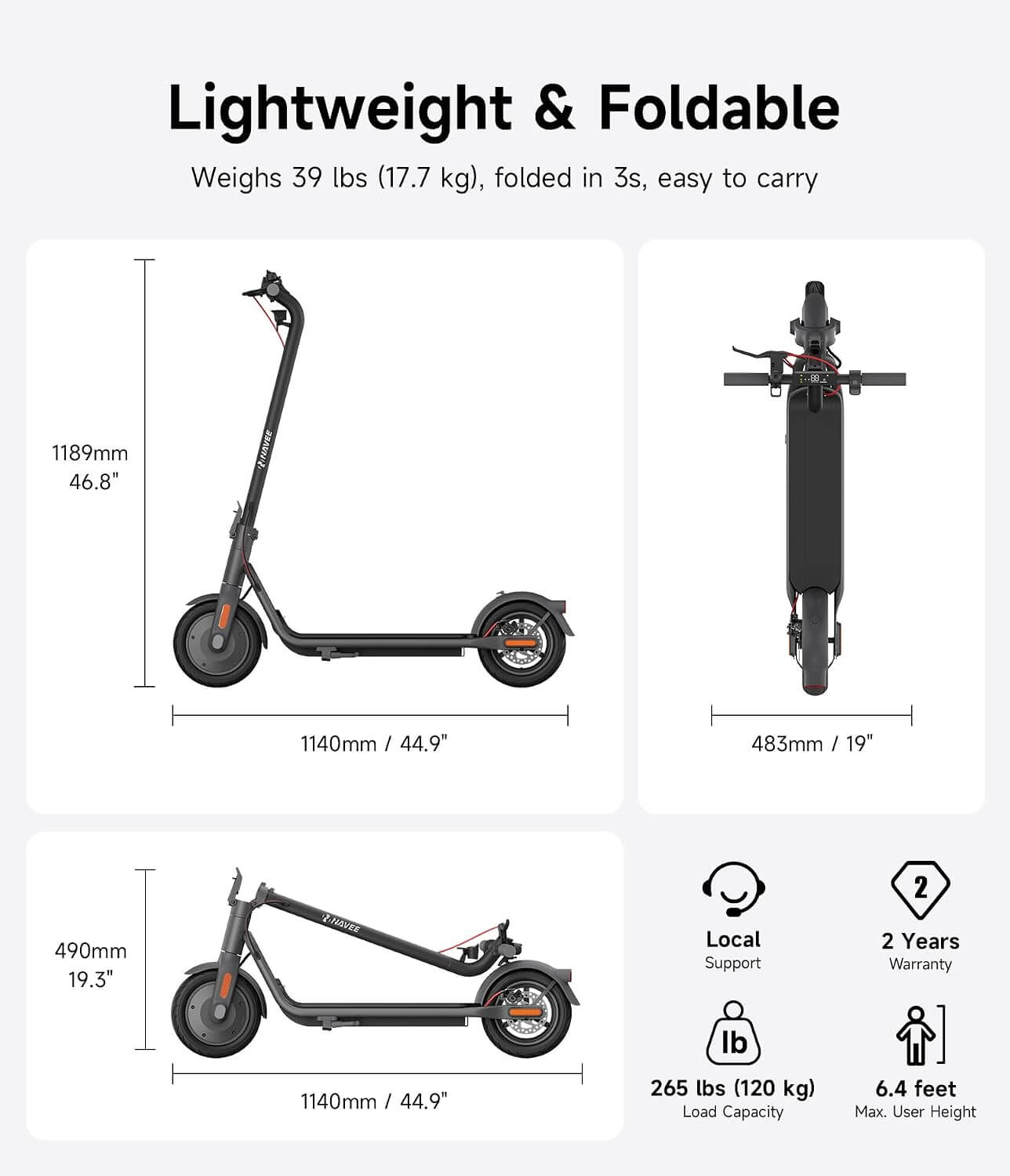 Navee V40 700W Folding Electric Scooter