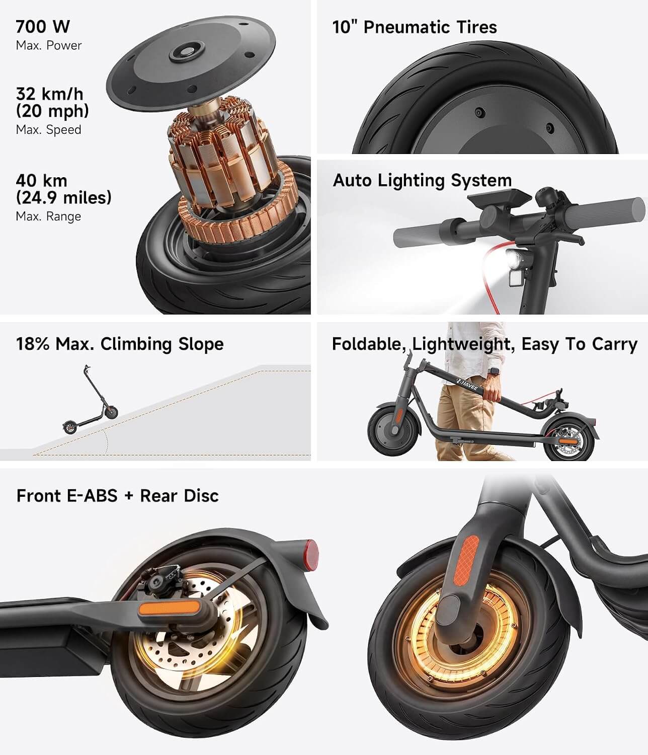 Navee V40 700W Folding Electric Scooter