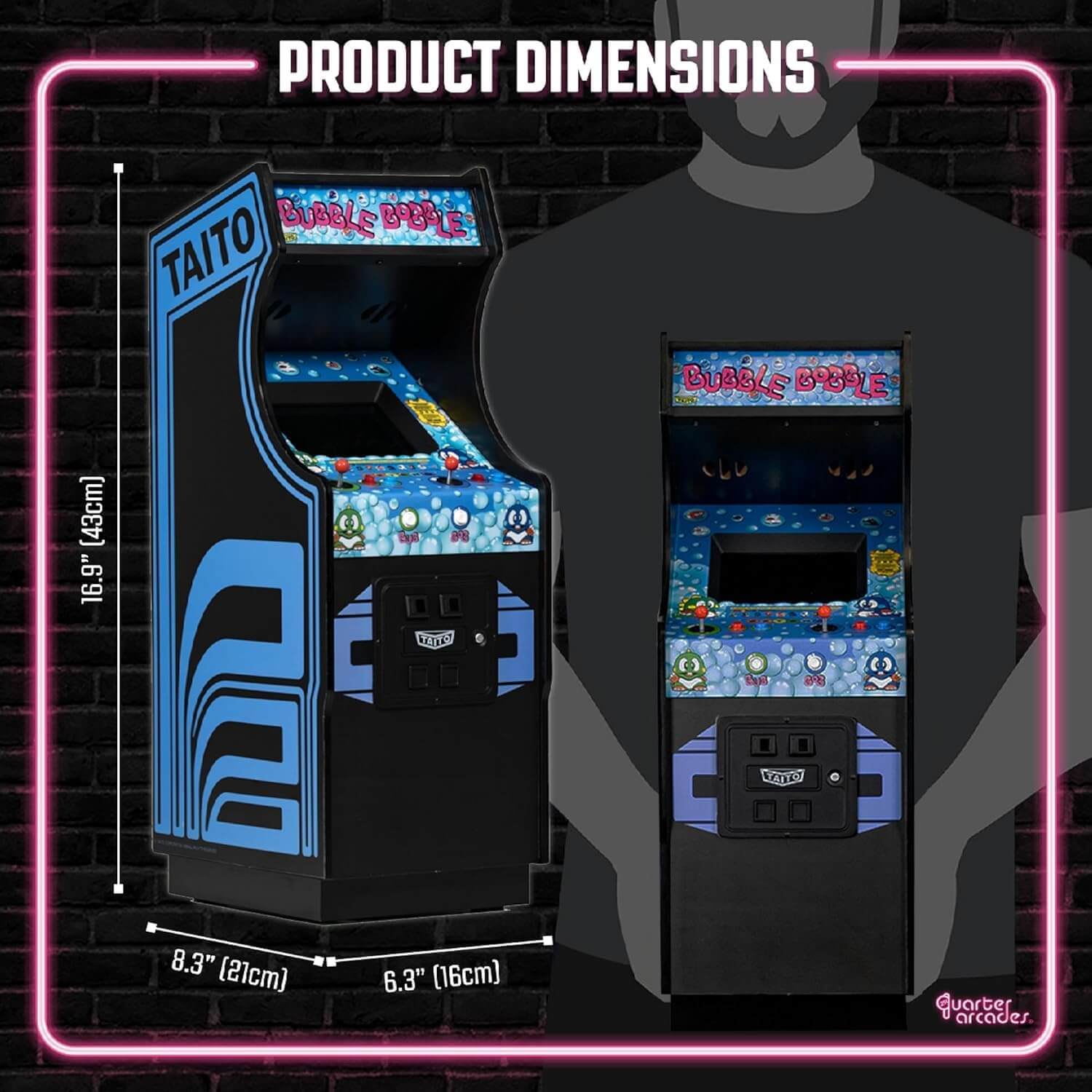 Numskull Quarter 1/4 Scale Authentic Wooden Replica Retro Arcade Video Game