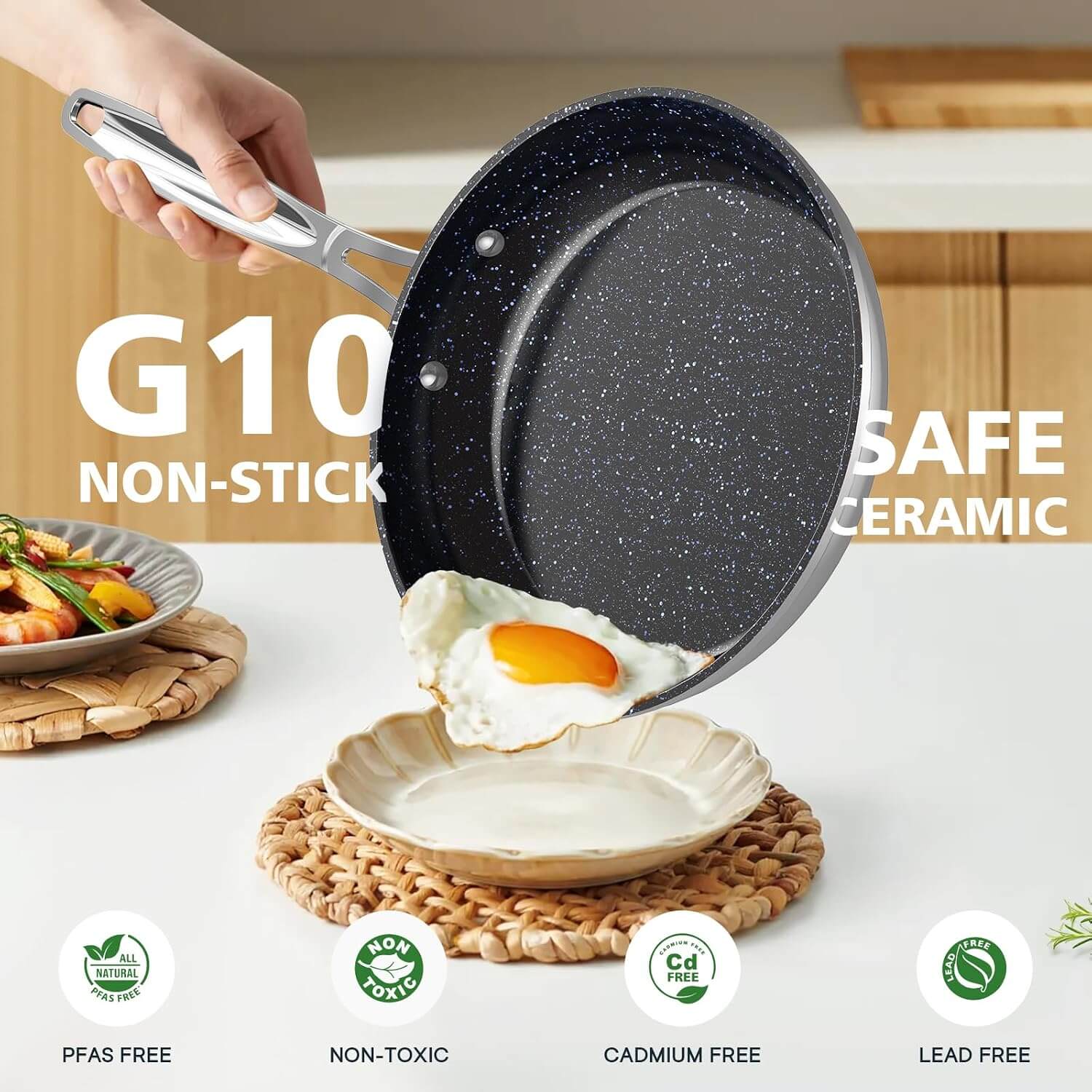 Nuwave 3-Piece 8” 10” 12” Forged Lightweight Frying Pan Cookware Set