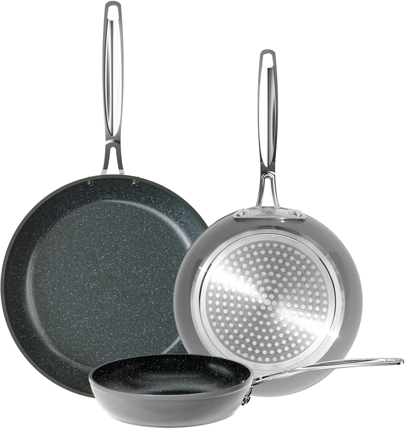Nuwave 3-Piece 8” 10” 12” Forged Lightweight Frying Pan Cookware Set