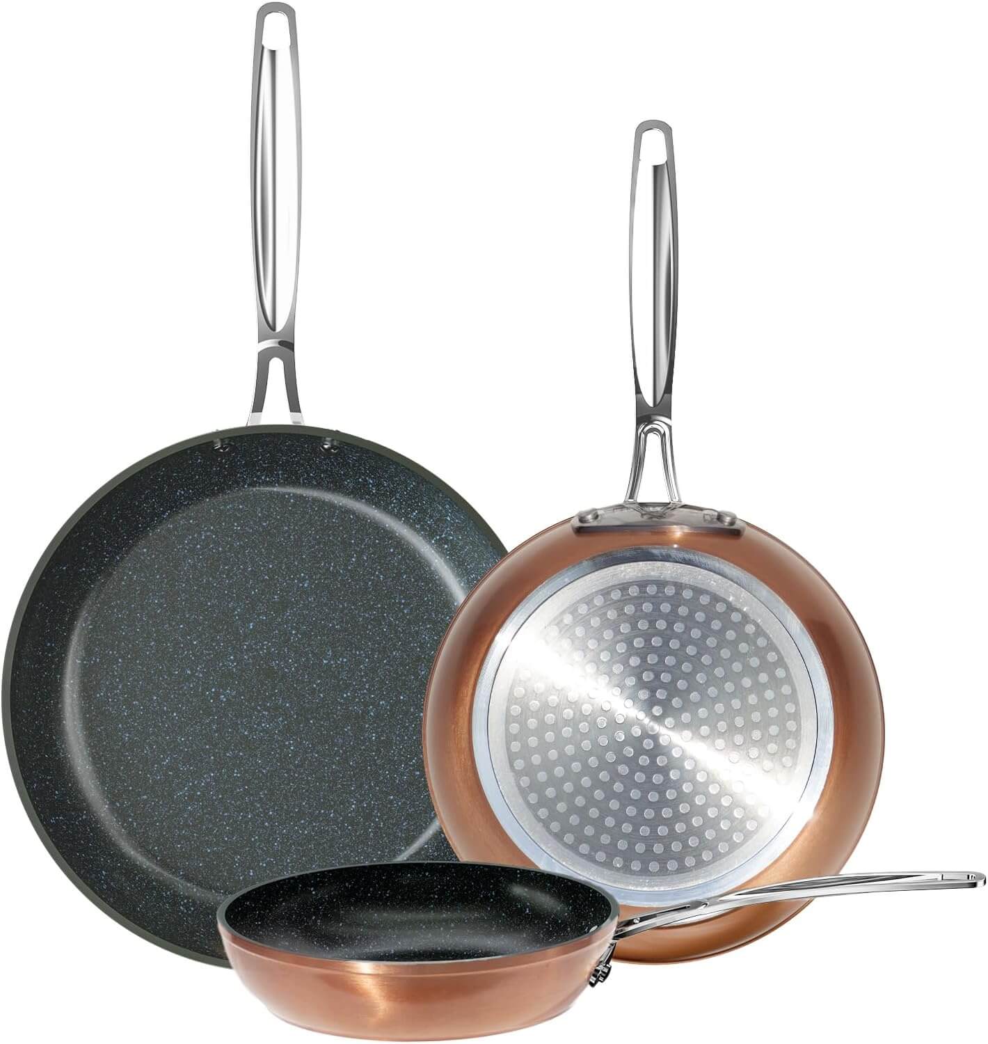 Nuwave 3-Piece 8” 10” 12” Forged Lightweight Frying Pan Cookware Set