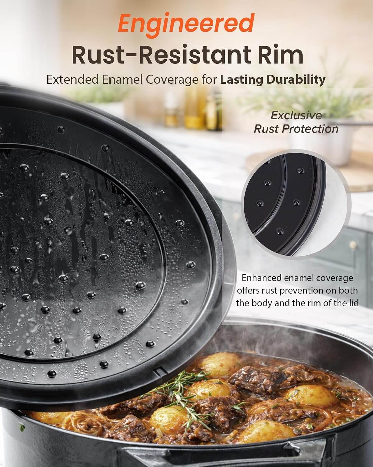 Nuwave 6QT Cast Iron Dutch Oven Pot with Lid