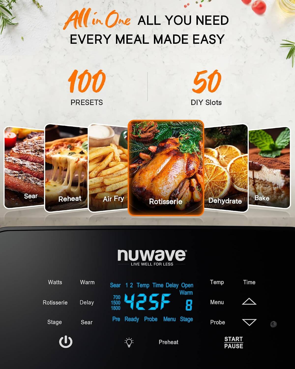 Nuwave BRIO 15.5QT Air Fryer Rotisserie Oven