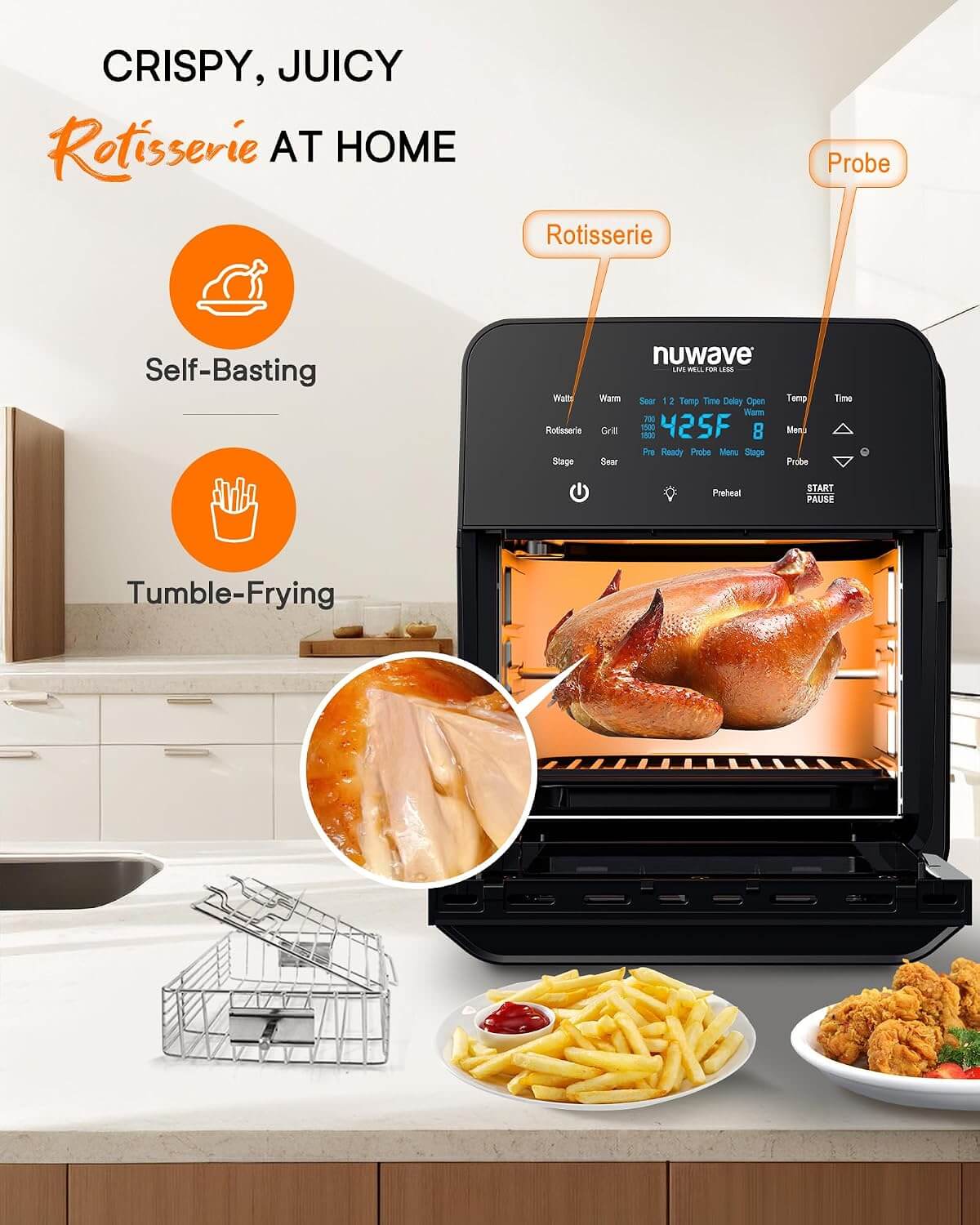Nuwave BRIO 15.5QT Air Fryer Rotisserie Oven