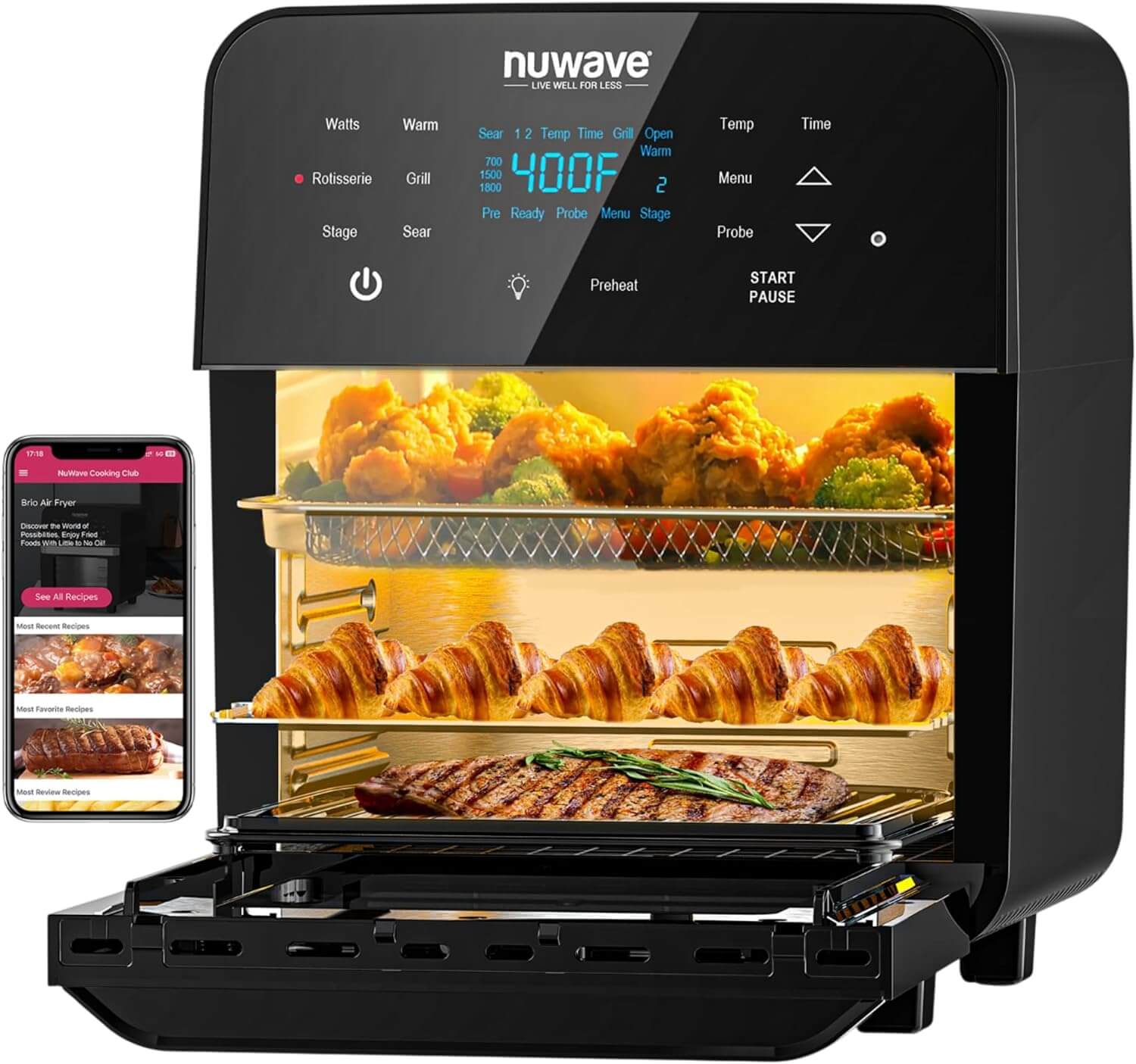 Nuwave BRIO 15.5QT Air Fryer Rotisserie Oven