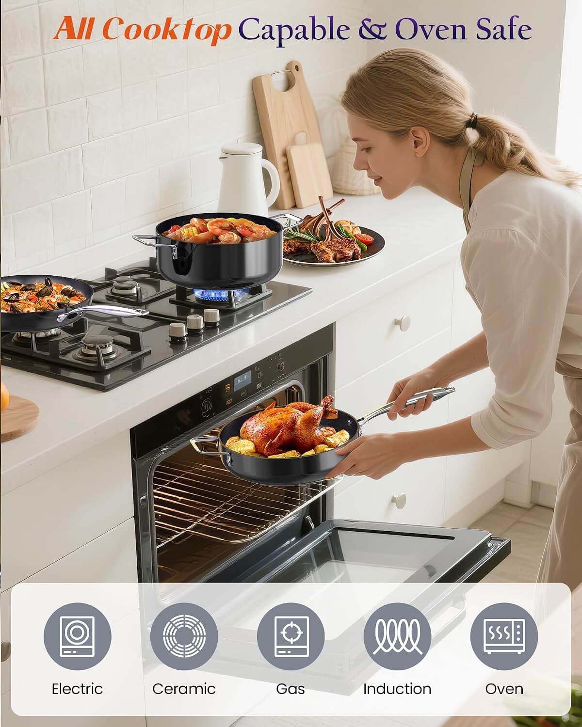 Nuwave Essential Series G11 5-Piece Ceramic Cookware Set