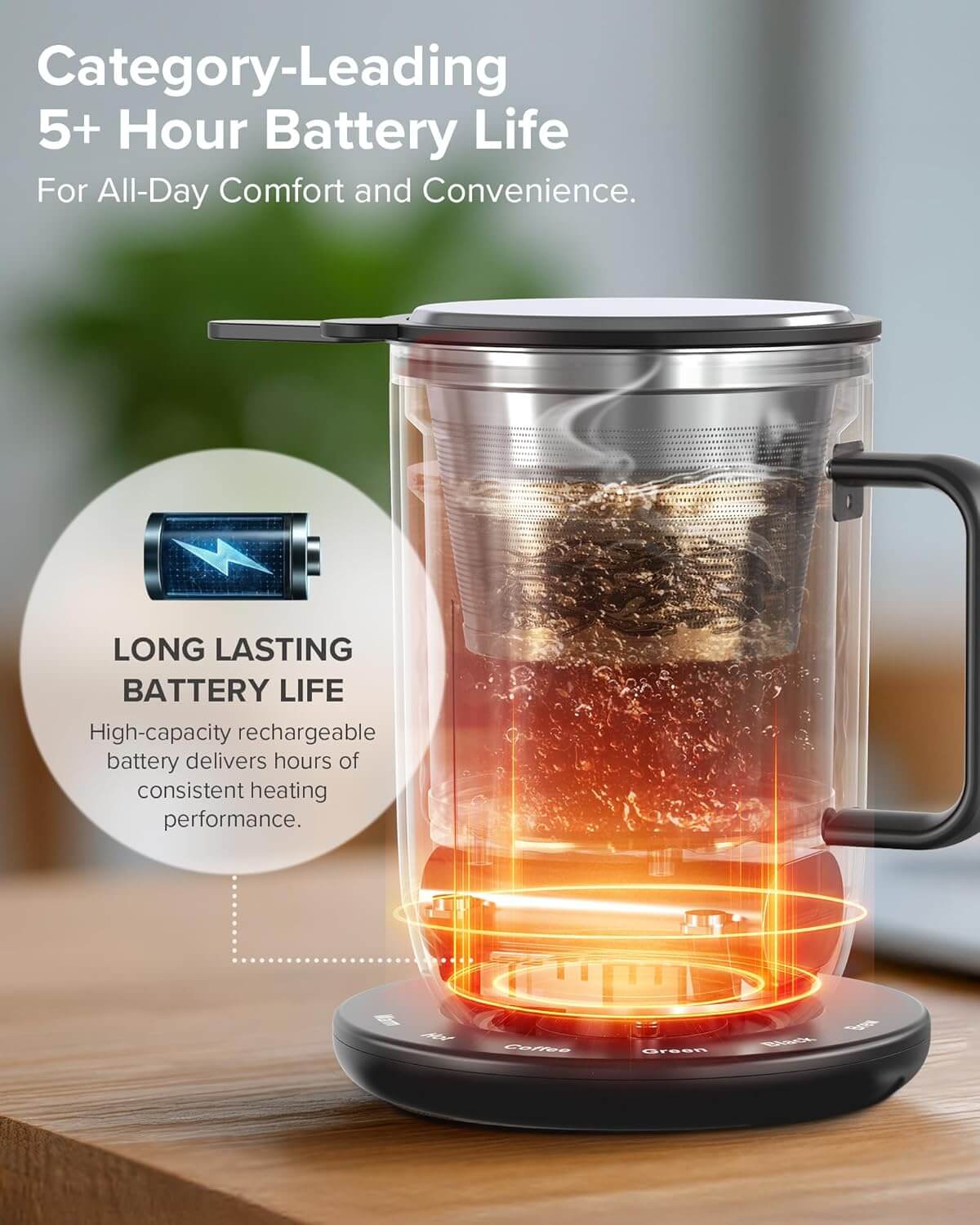 Nuwave Self Heating Coffee Mug with Charging Base