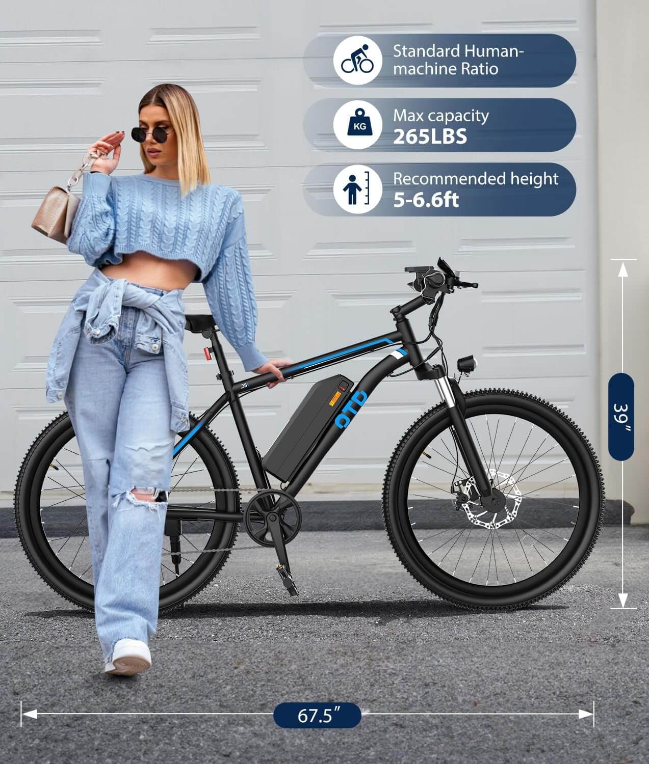 OTD DS05 750W 48V 7 Speed Electric Mountain Bike