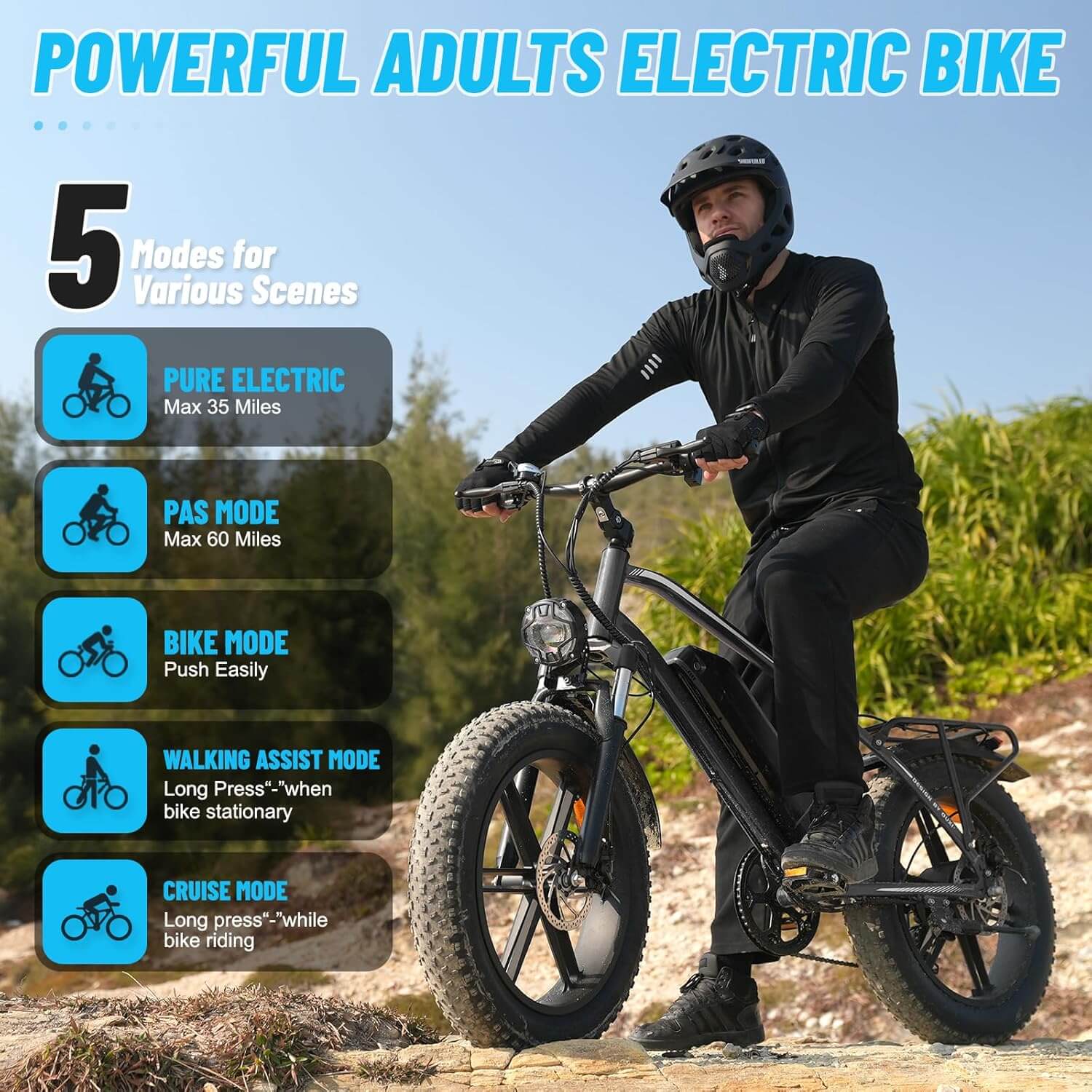 OUXI RX7 1000W 48V 20" Fat Tire Electric Bike