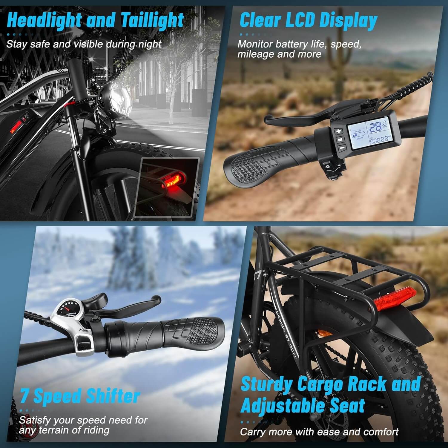 OUXI RX7 1000W 48V 20" Fat Tire Electric Bike