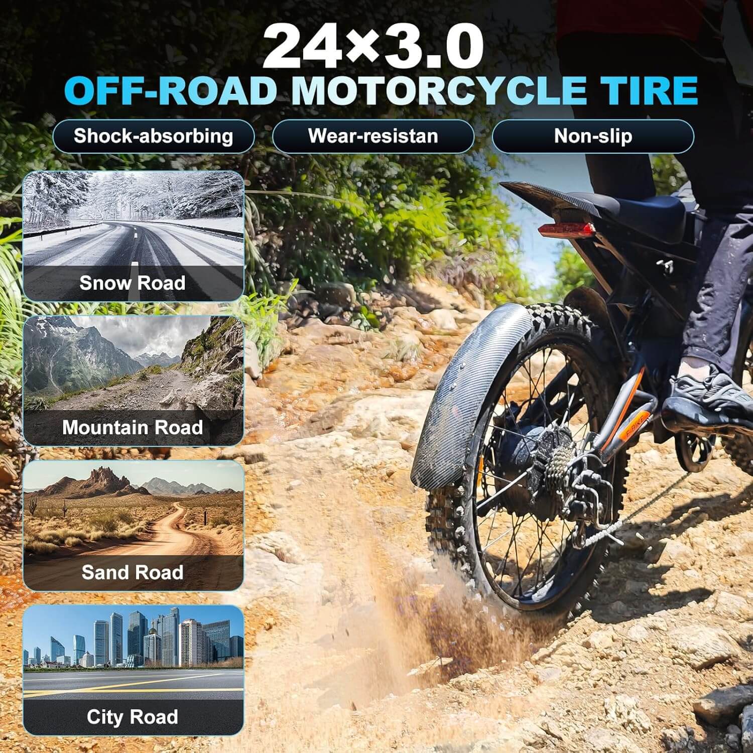 OUXI T2000 Electric Dirt Bike, Dual Fork Suspension, Hydraulic Brakes