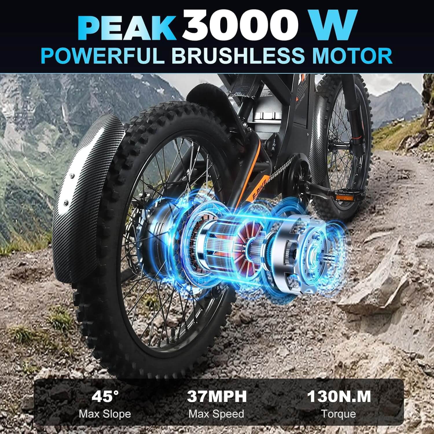 OUXI T2000 Electric Dirt Bike, Dual Fork Suspension, Hydraulic Brakes