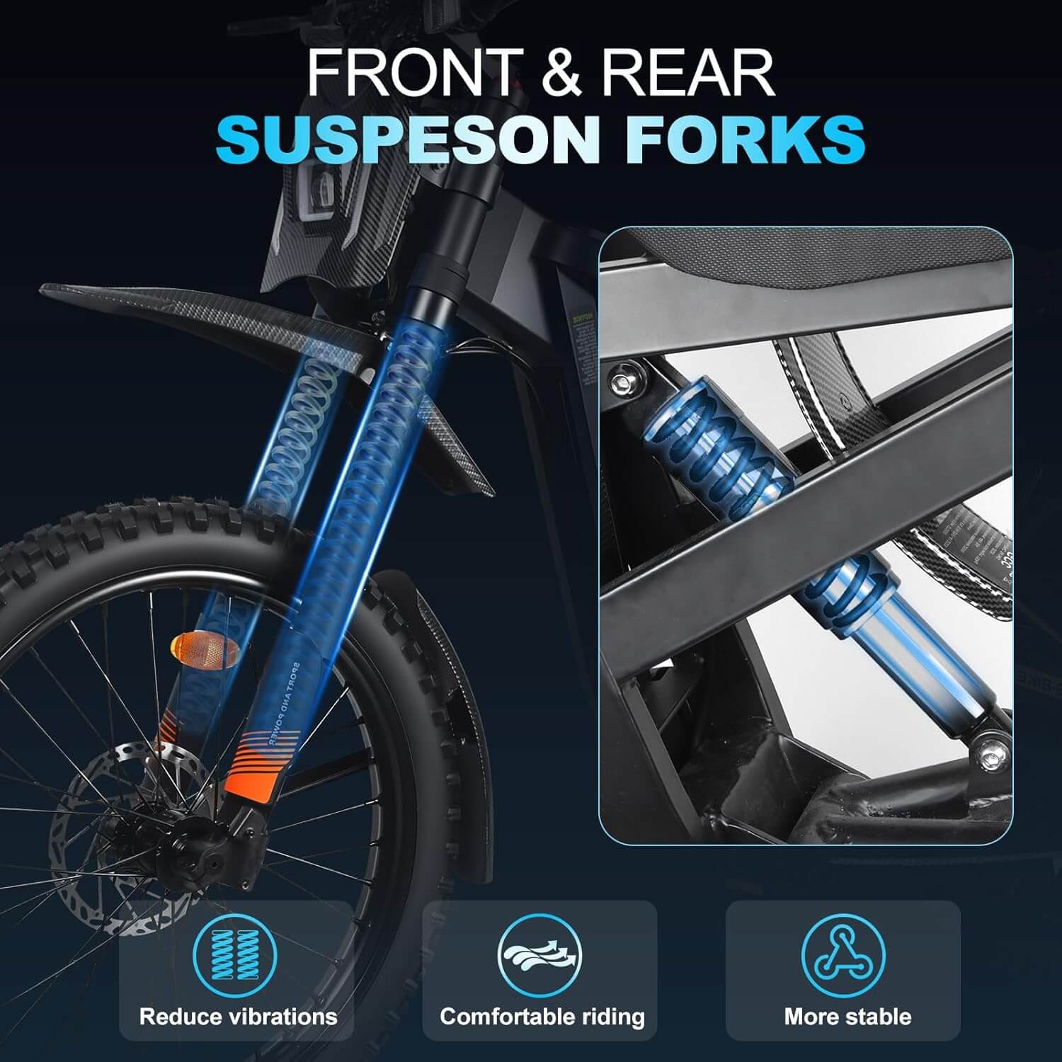 OUXI T2000 Electric Dirt Bike, Dual Fork Suspension, Hydraulic Brakes