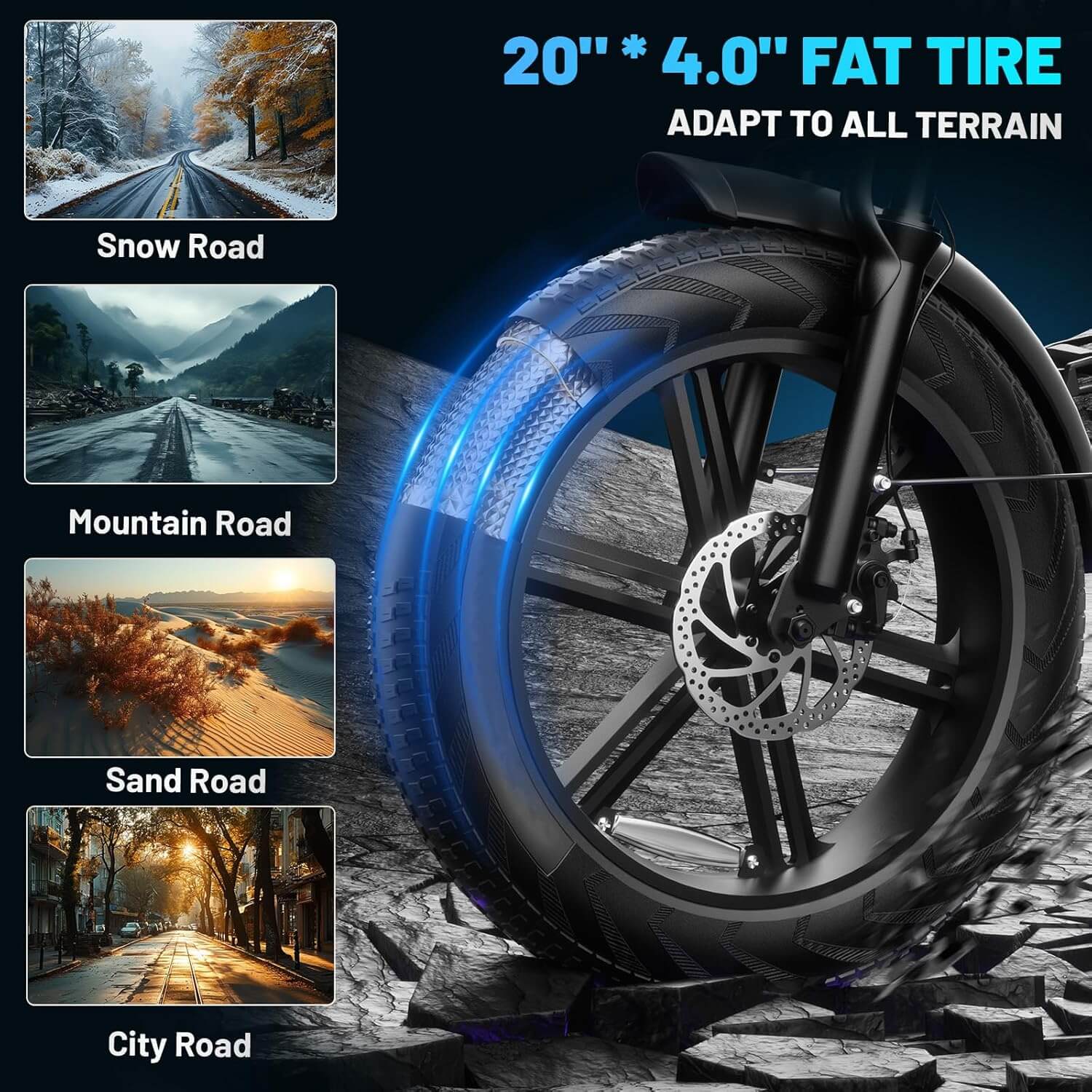 OUXI V8 MAX 1000W 48V Fat Tire Electric Bike