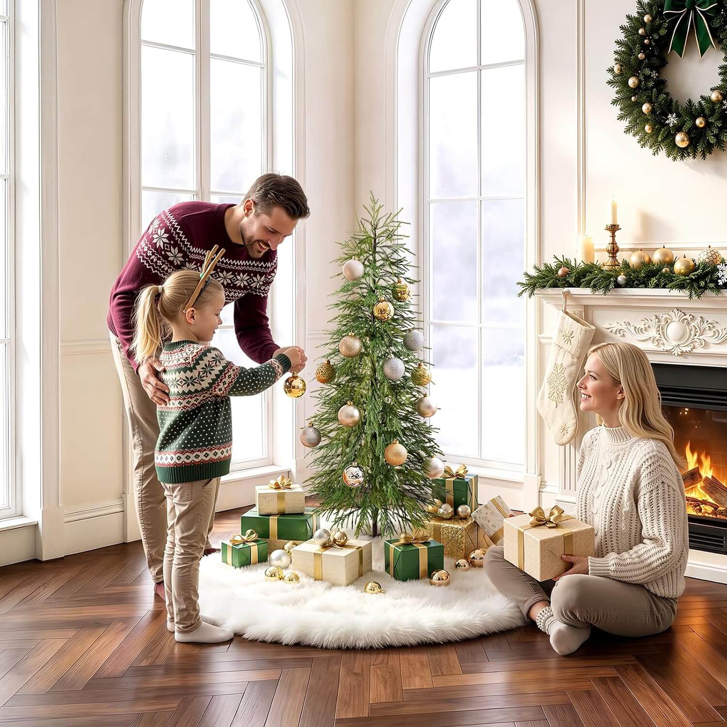 Oakred Indoor Pencil Pine Artificial Christmas Tree