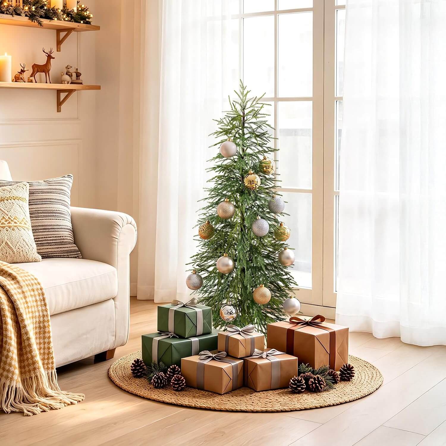 Oakred Indoor Pencil Pine Artificial Christmas Tree