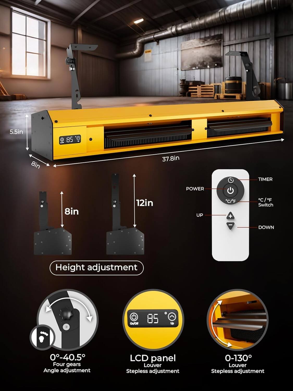 Omberr 7000W Graphene Indoor Electric Garage Heater