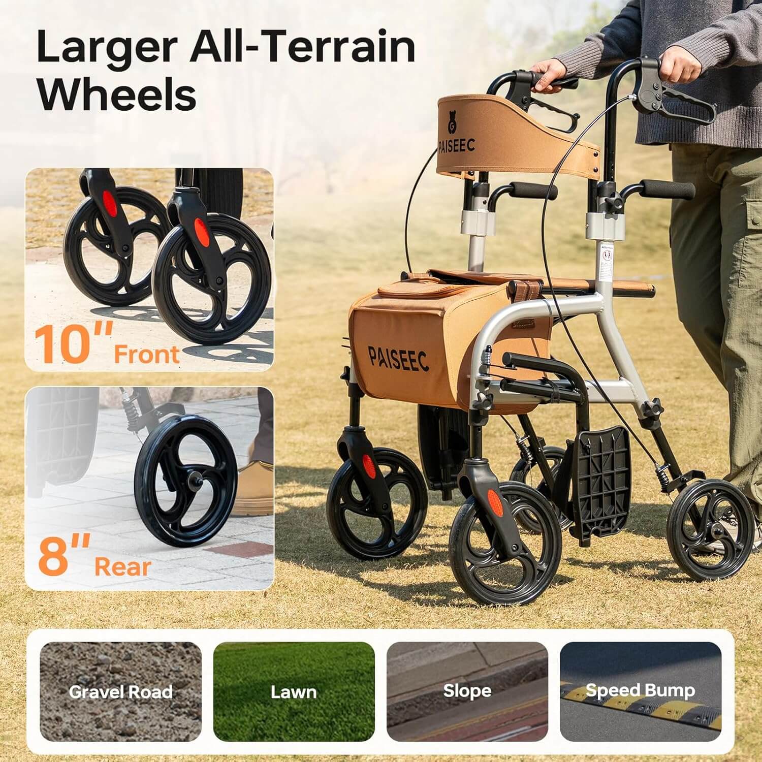 PAISEEC Foldable Rollator Walker