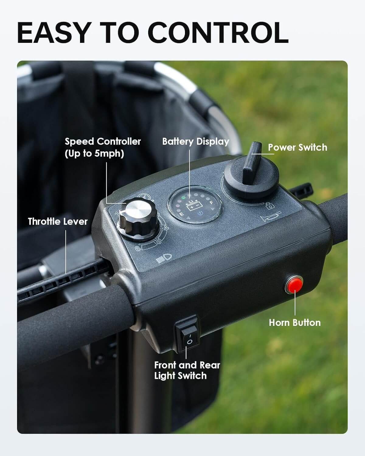 PAISEEC D3 Lightweight Foldable Electric Mobility Scooter, Airline Approved